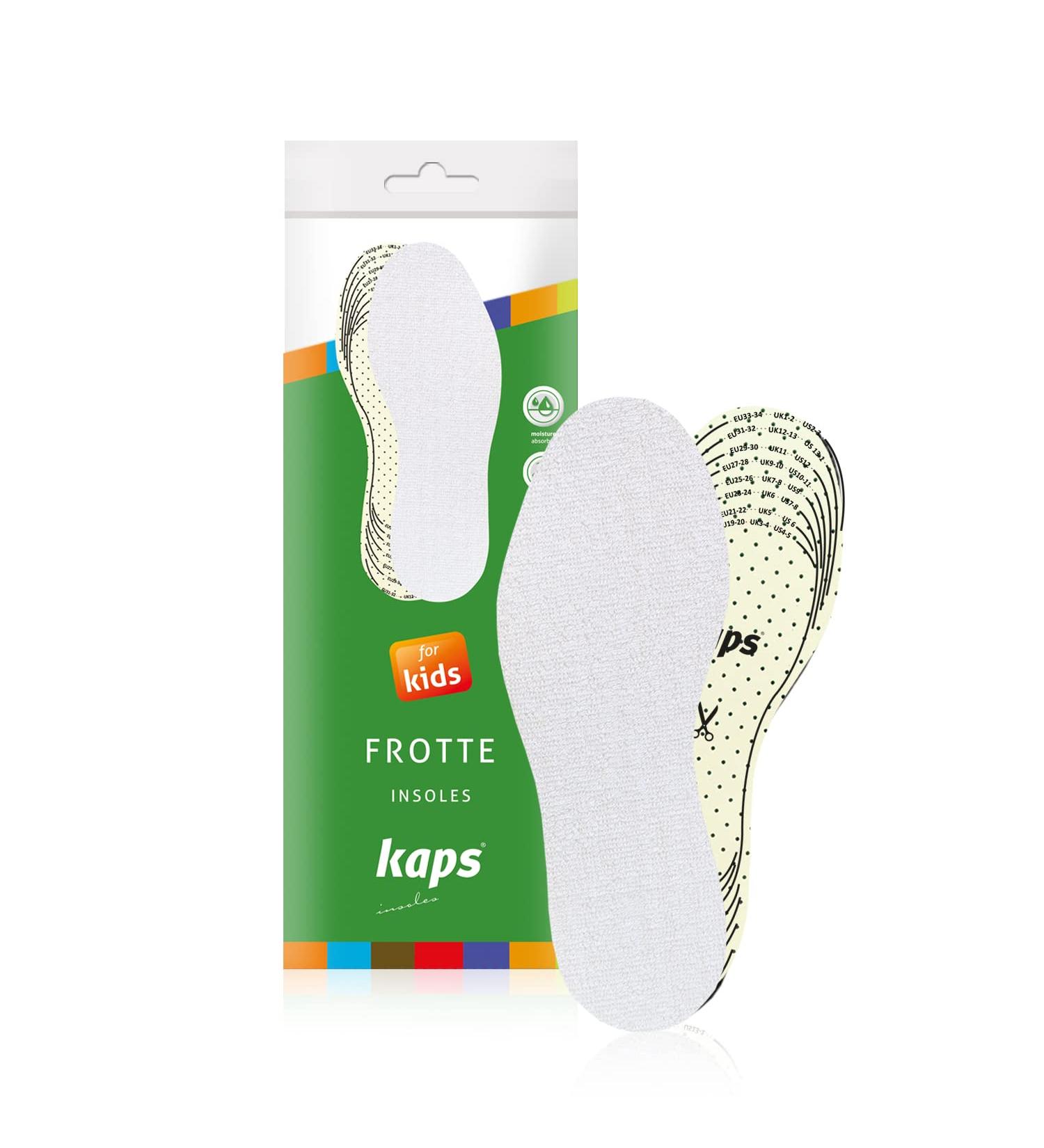 Kaps Frotte Kids Shoe Insoles - Extra Comfortable, Shock Absorbing, Sweat-Absorbing, Made in Europe - Buy Online on GoSupps.com