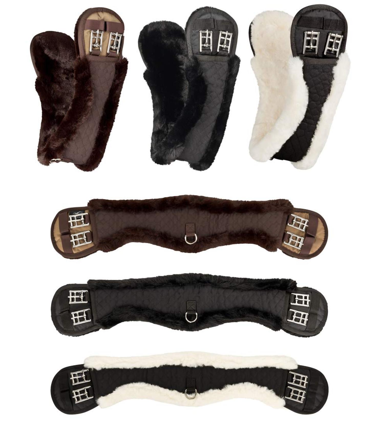 Equinate Anatomical Moon Belt - Synthetic Lambskin Dressage Belt (50-80 cm) - Brown & Black Options - Buy Online on GoSupps.com