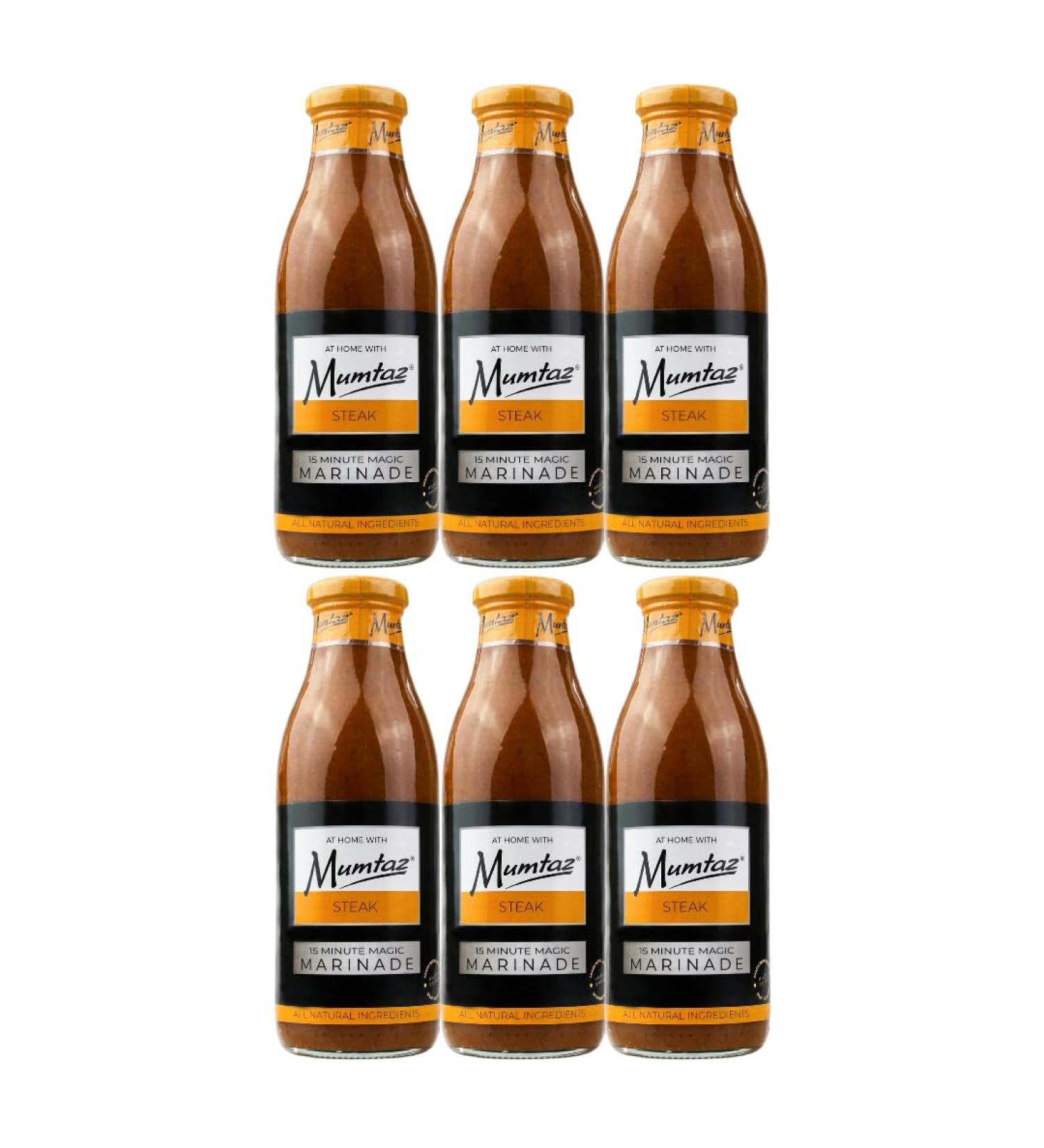 Mumtaz STEAK Marinade Sauce - Pack of 6x500g 15 Minute Magic Marinade Medium Spiced BBQ-Grill-Roast-Stir or Air fry All Natural Ingredients Gluten Free Vegan Friendly. - Buy Online on GoSupps.com