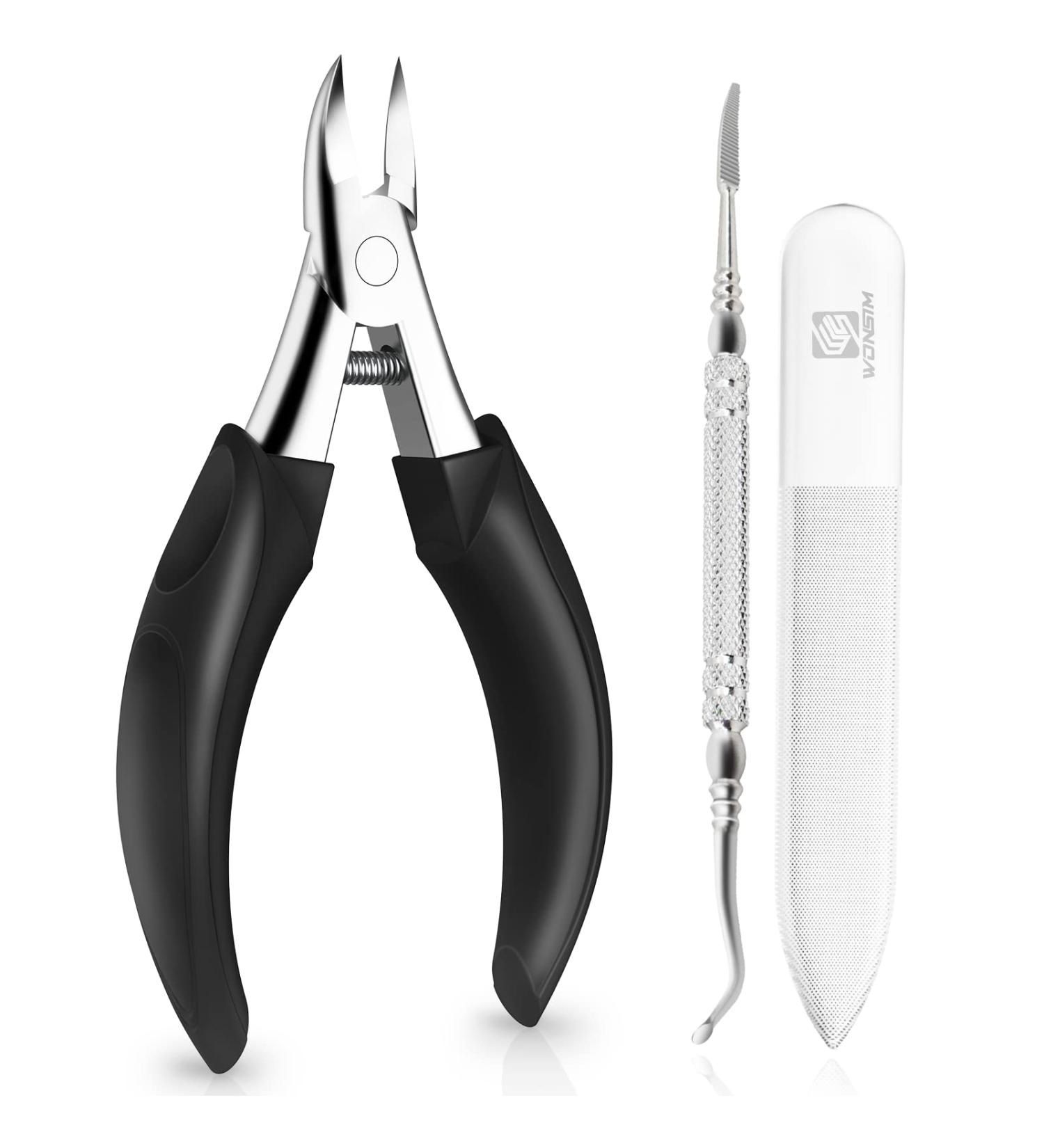 WONSIM Heavy Duty Toenail Clippers for Seniors & Adults - Sharp Curved Blade for Thick, Ingrown Nails - Includes Ingrown Toenail File and Lifter - Buy Online on GoSupps.com