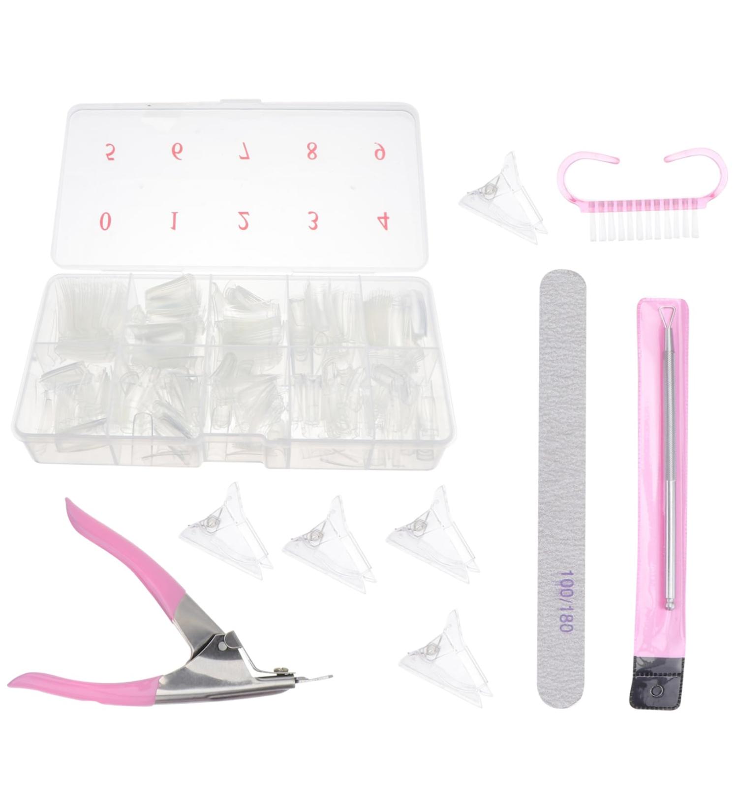 Healeved 1 Box Nail Art Box Acrylic Nail Kit De Manicura Manicure Kit Nail Files Dead Skin Nail File Buffer Manicure Accessories Clear Nail Tips Nail Brush Plastic Cosmetic Fake Nail Patch 15x6cm - Buy Online on GoSupps.com