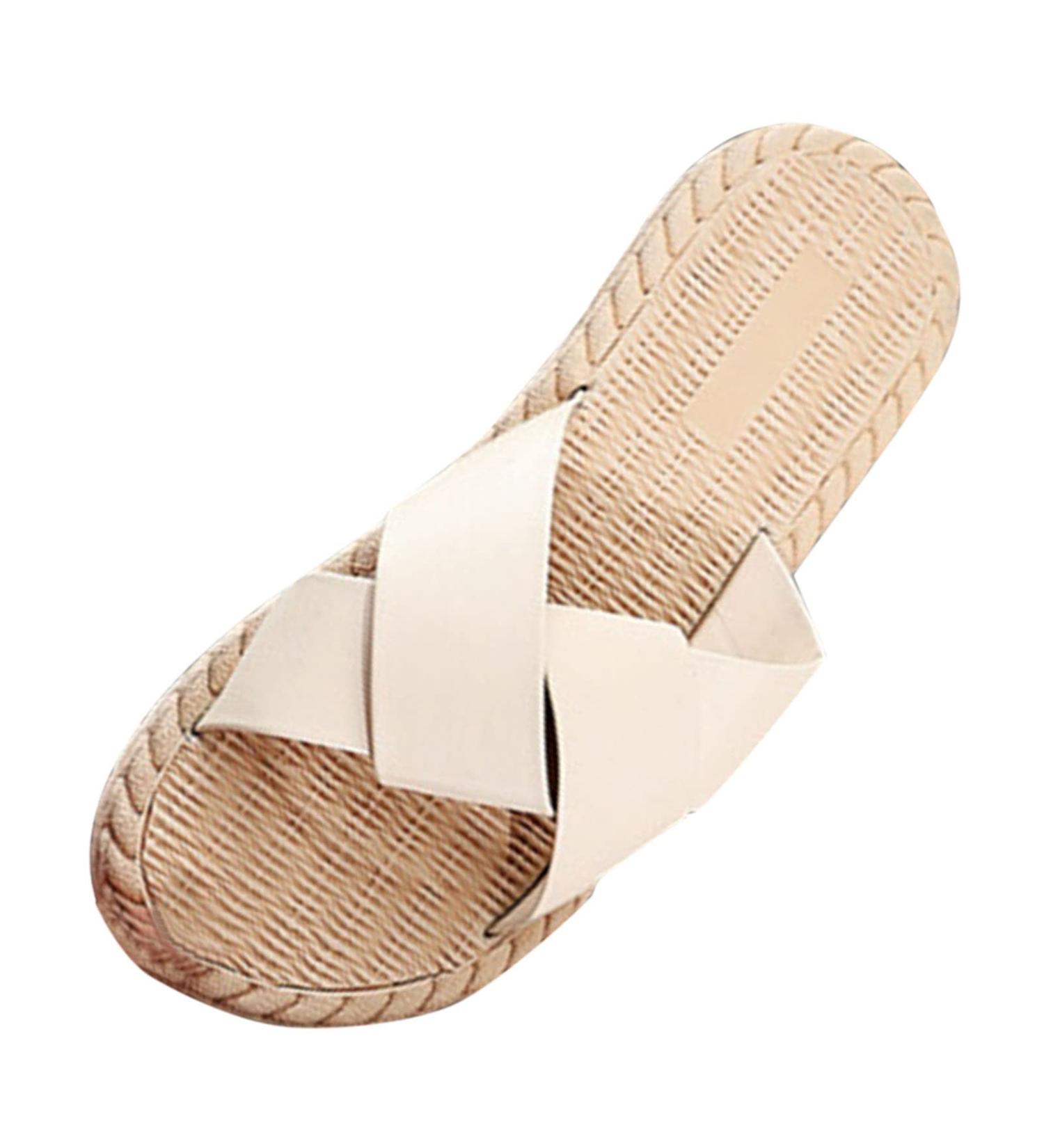 Women's Fashion Flat Sandals - Glitter Elegant Casual Comfortable Holiday Shoes - HSYHKDSY Beige 6 UK - Buy Online on GoSupps.com