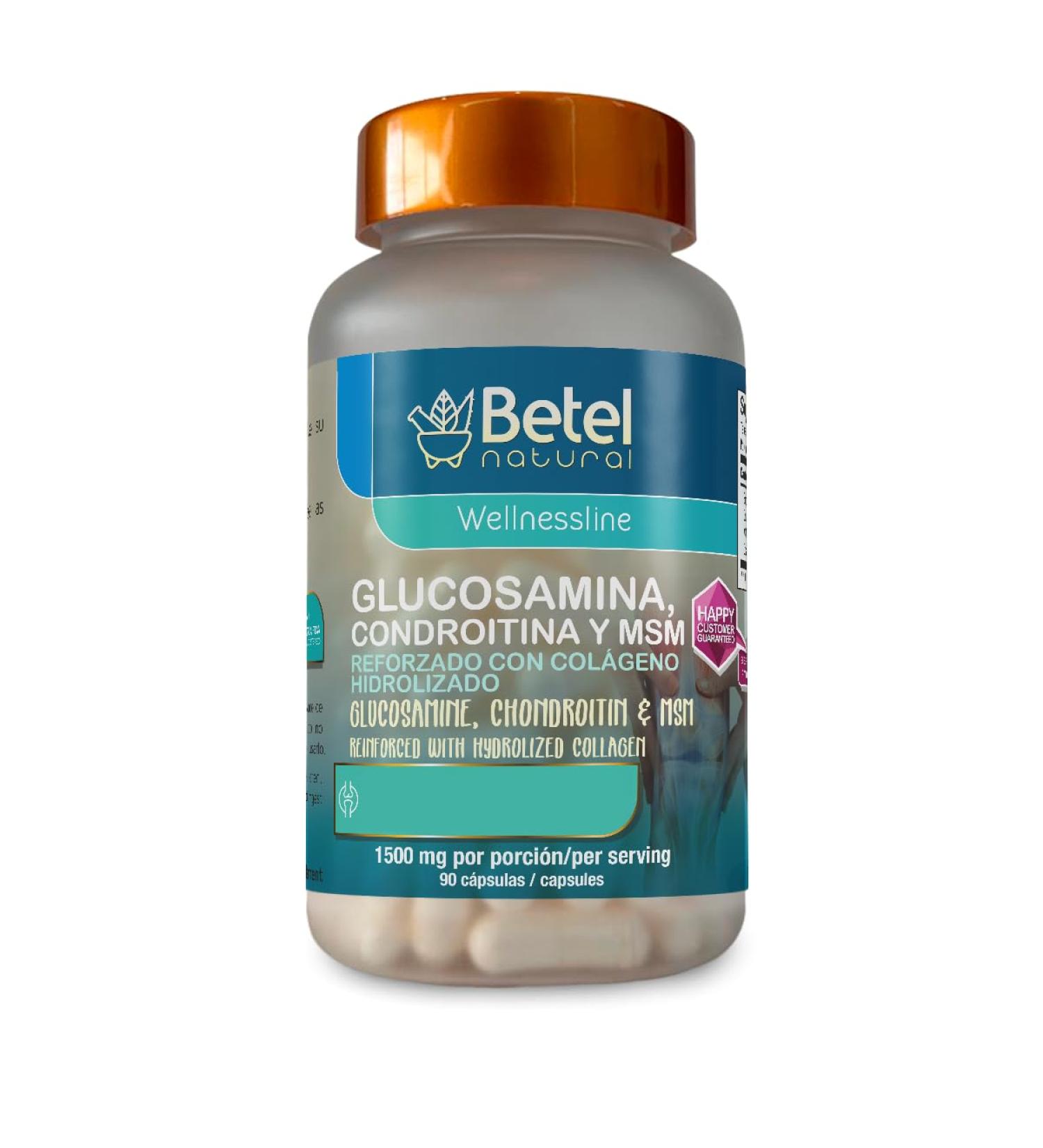 Betel Natural Premium Glucosamine Collagen Healthy Collagen and MSM - 90 Capsules