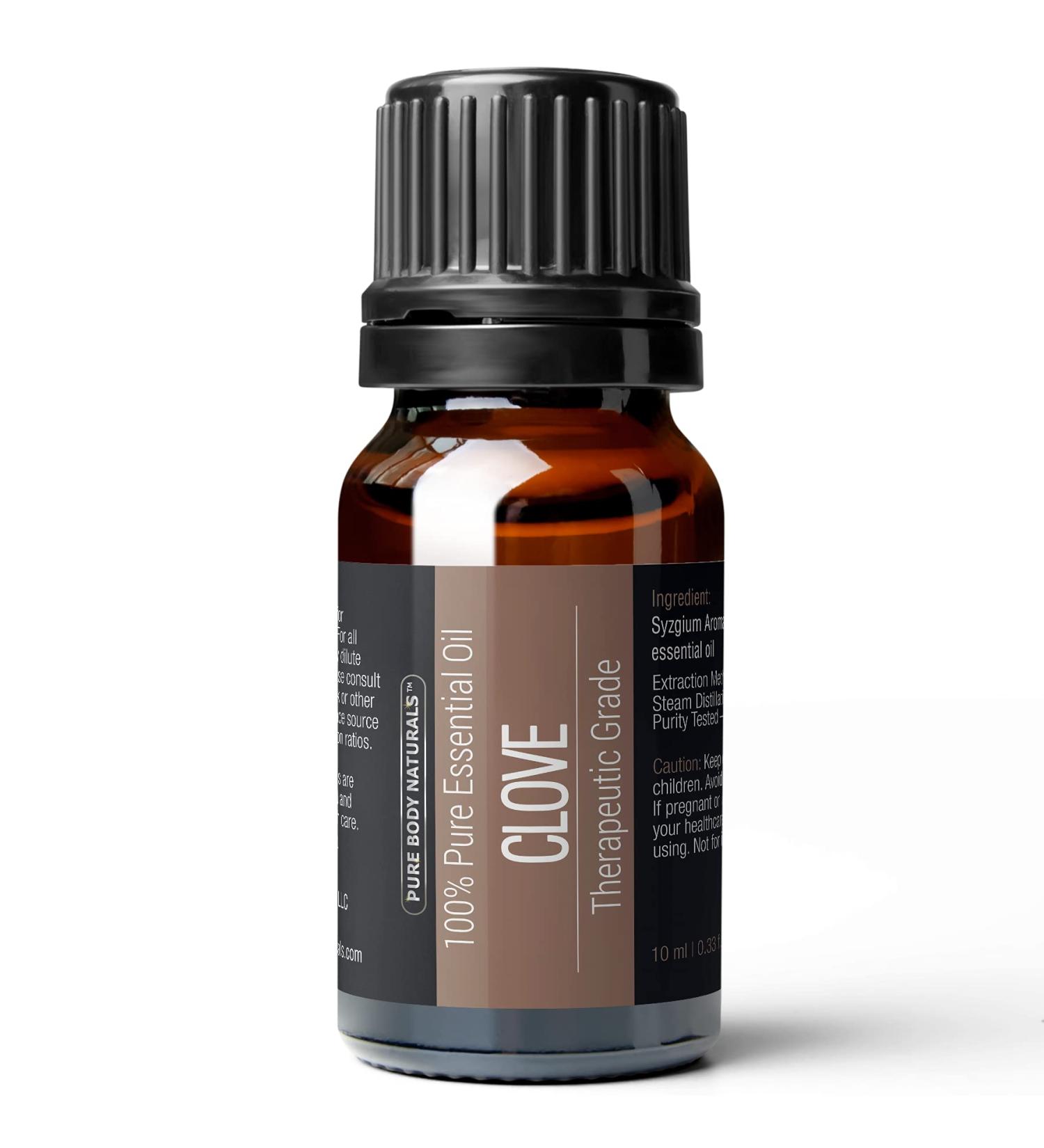 Pure Body Naturals Clove Bud Essential Oil 10ml - 100% Pure Therapeutic Grade for Aromatherapy & Natural Relief - Buy Online on GoSupps.com