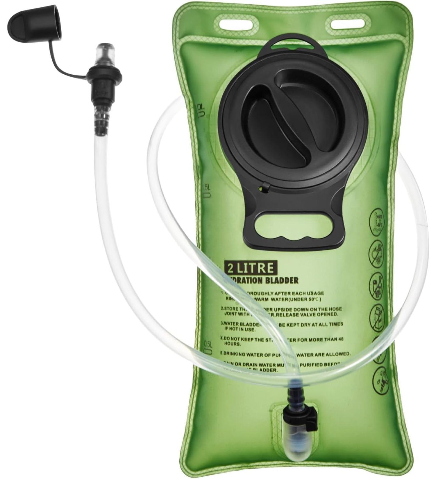 Zacro 2L Hydration Bladder & Water Bag - Antimicrobial BPA-Free Portable Drinking Bag for Hiking Camping Running Cycling | Green - Buy Online on GoSupps.com