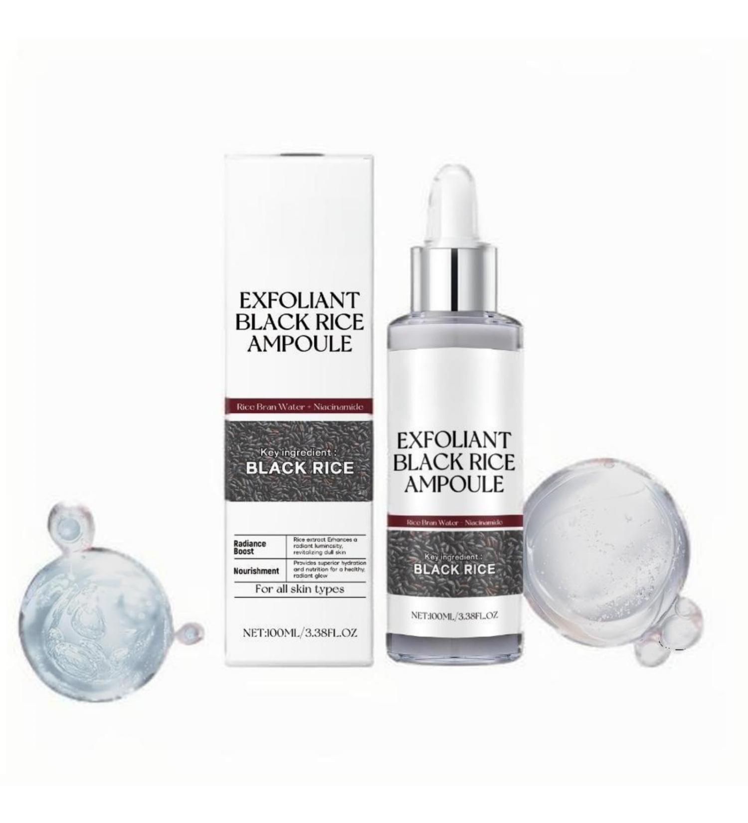 Black Rice Exfoliating Peel Shot - Gentle Smoothing Solution Serum for Face & Body - 100ml Rice Ampoule for Soft & Nourished Skin - All Skin Types Fall & Winter Care (1 Pack) 3.38 Fl Oz (Pack of 1) - Buy Online on GoSupps.com