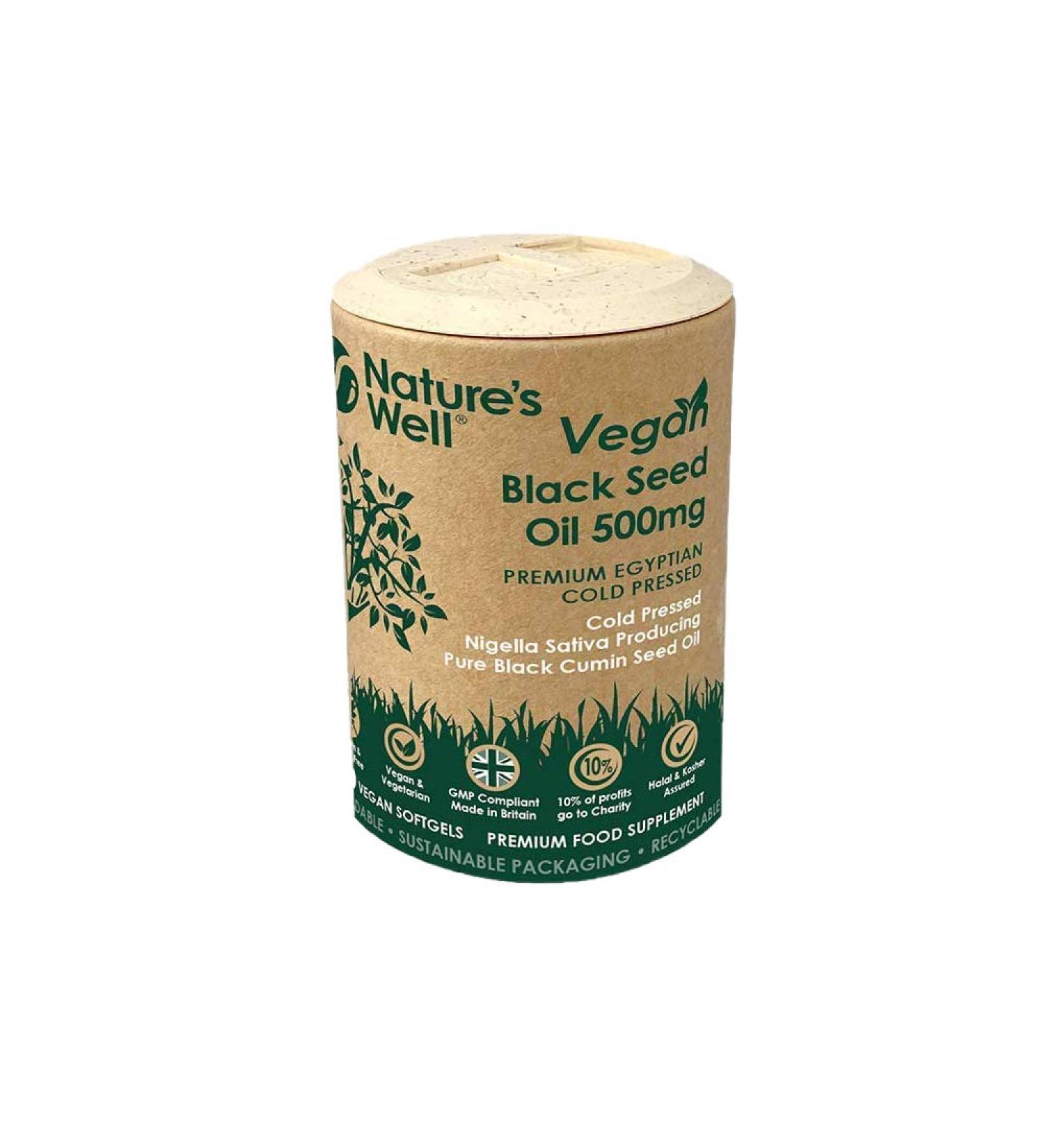 Black Seed Oil Softgel Capsules - 120 Vegan 500mg Capsules | Non-GMO Egyptian Cold Pressed Nigella Sativa | Halal & Kosher Certified | Made in UK - Buy Online on GoSupps.com