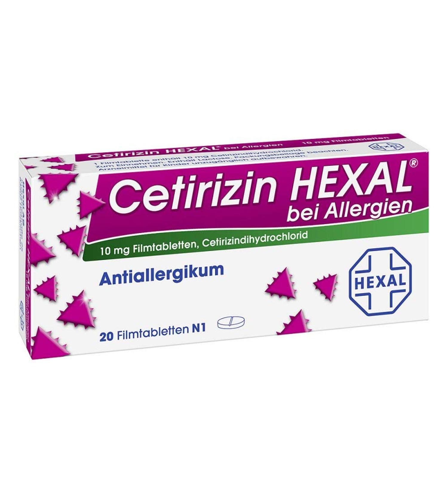 CETIRIZIN HEXAL Film-Coated Tablets for Allergies - 20 pcs | Fast International Shipping - Buy Online on GoSupps.com