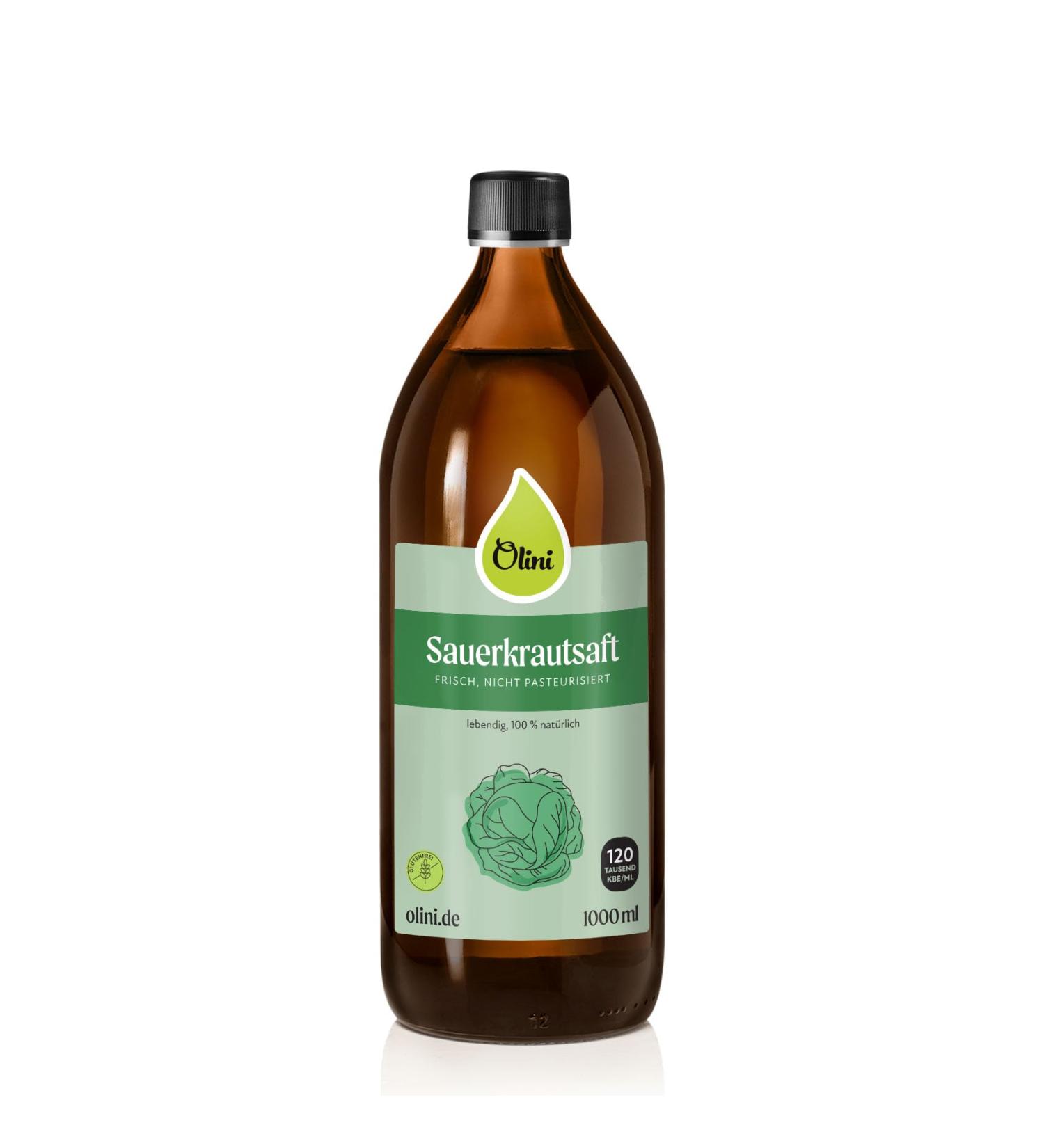 Olini Fermentation White Cabbage Juice 1L - Natural Probiotic Drink Not Pasteurized Preservative-Free Rich in Vitamin C - Buy Online on GoSupps.com