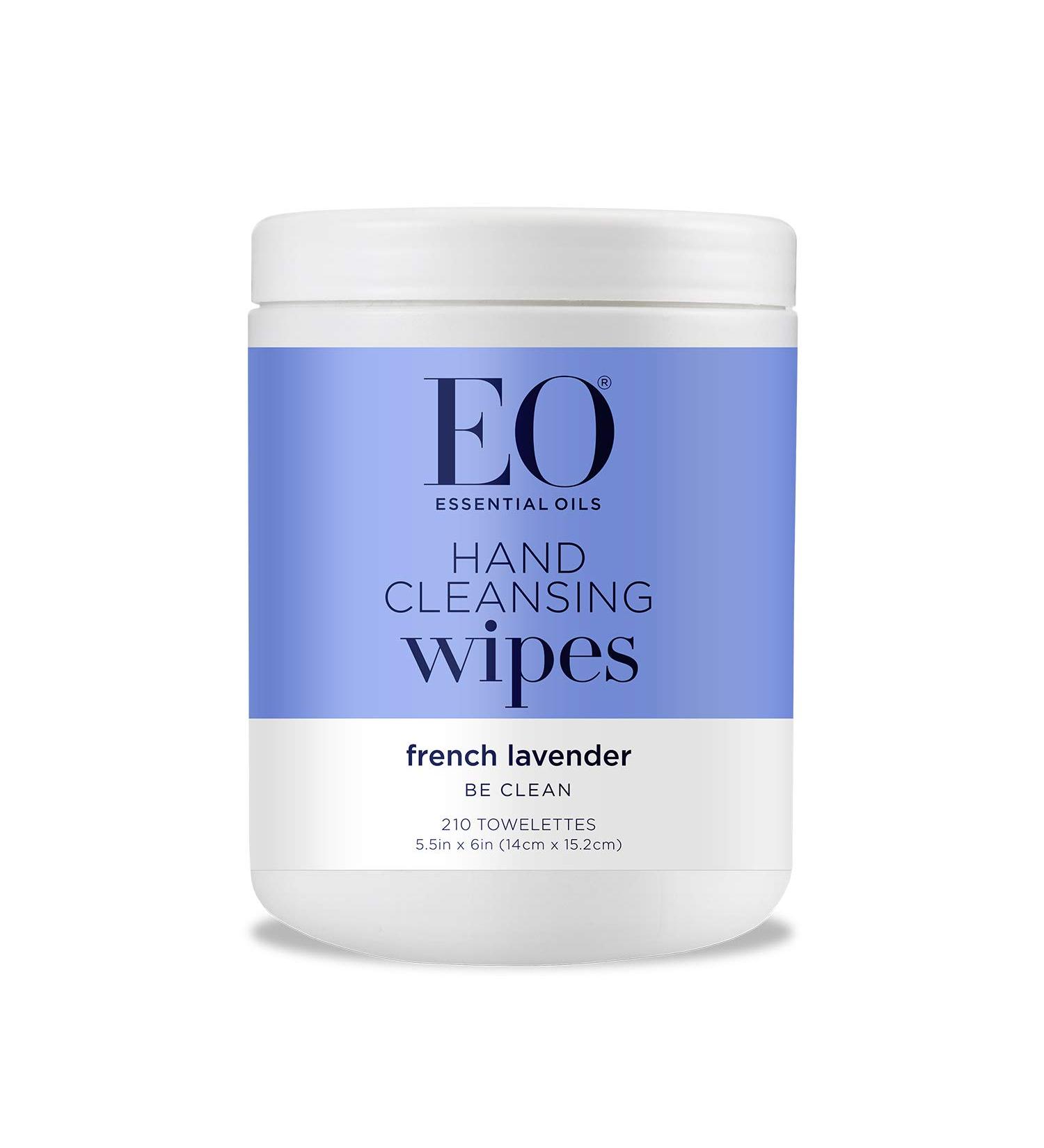 Organic French Lavender Hand Cleansing Wipes - 210 Pack | Biodegradable, Plant-Derived Alcohol with Pure Essential Oils - Buy Online on GoSupps.com
