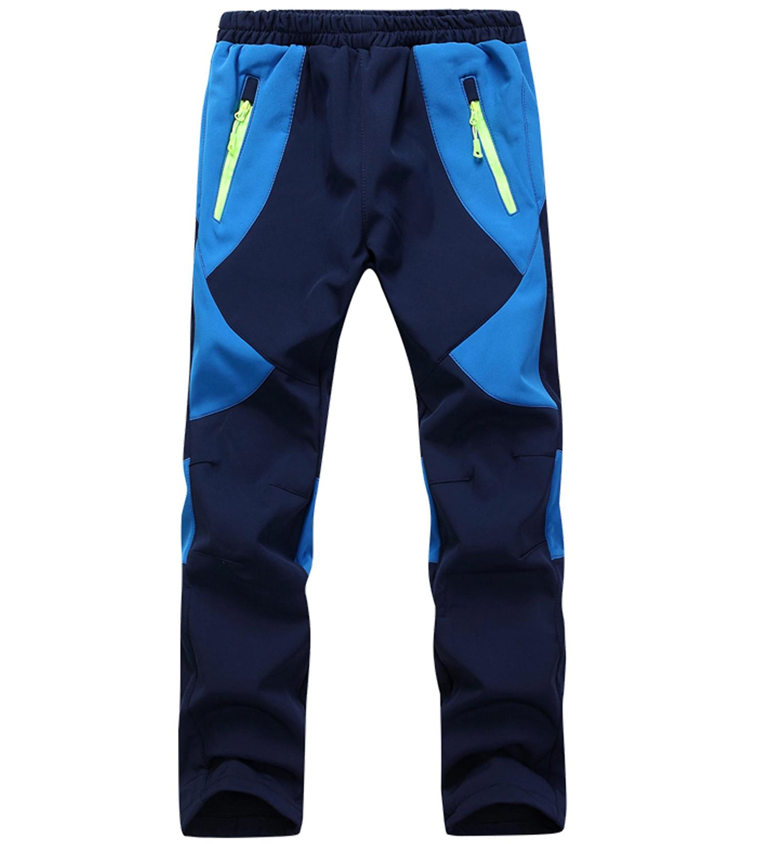 BELLOO Children's Softshell Pants - Waterproof Windproof Trekking Pants with Fleece Lining | Dark Blue Size 128 - Ideal for Outdoor Adventures - Buy Online on GoSupps.com