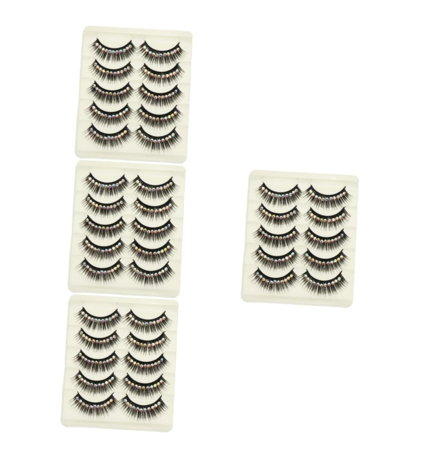 Beavorty 40 Pairs diamond false eyelashes manga lashes fake eyelashes natural lash extensions gems eyelash colored rhinestones natural fake eyelash chemical fiber hard stem make up striking - Buy Online on GoSupps.com