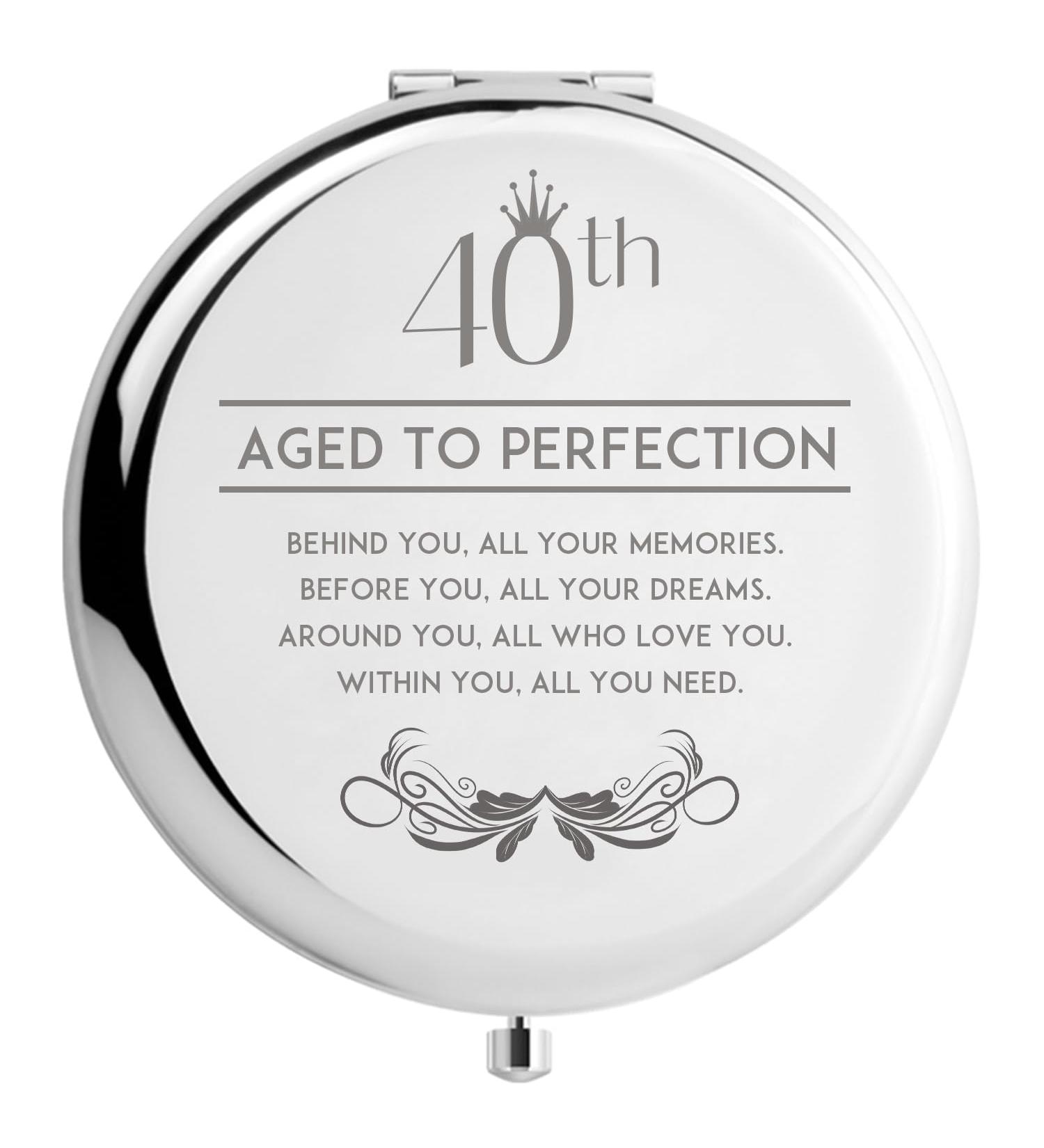 40th Birthday Gifts for Women Wife Sister Funny Compact Mirror 40 Years Old Gifts for Friends Female Makeup Mirror (40th Birthday) - Buy Online on GoSupps.com