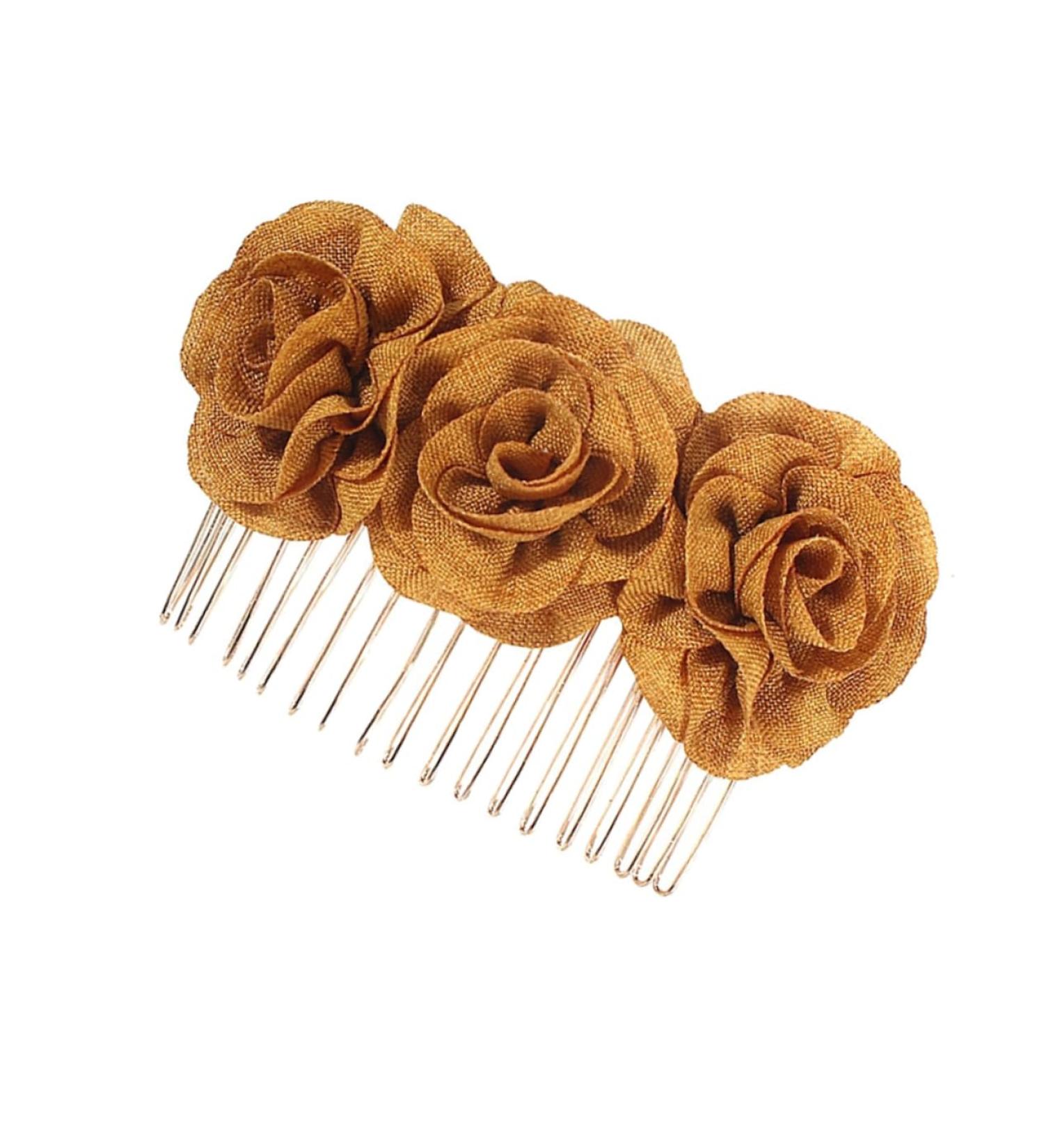 Housoutil Elegant Hair Clips Wedding Hair Clips Exquisite Hair Clip Beach Hair Clip Hair Pin Hair Barrettes Clips for Hair Metal Hair Clips Bridal Barrette Cloth Flower Hairpin Set - Buy Online on GoSupps.com