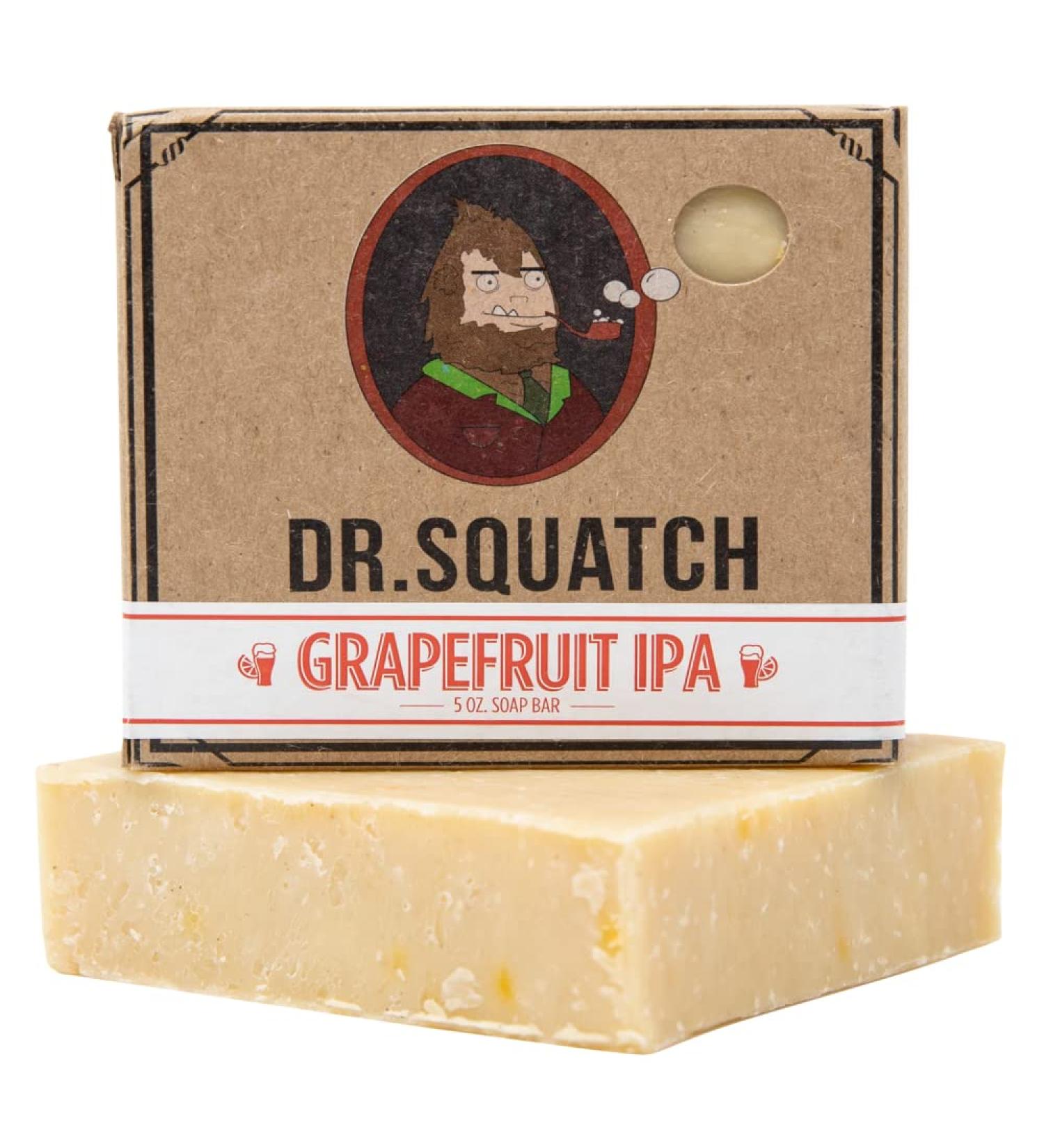 Dr. Squatch All Natural Bar Soap for Men with Zero Grit  Grapefruit IPA Natural Citrus (Grapefruit) 5 Ounce (Pack of 1)