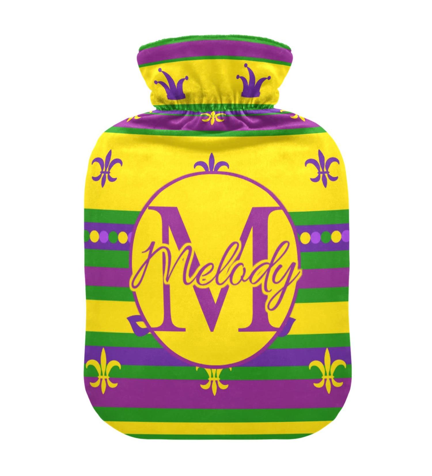 Personalized Striped Hot Water Bottle 2L - Pain Relief & Comfort | Ideal for Period Cramps & Heating Bags - Buy Online on GoSupps.com