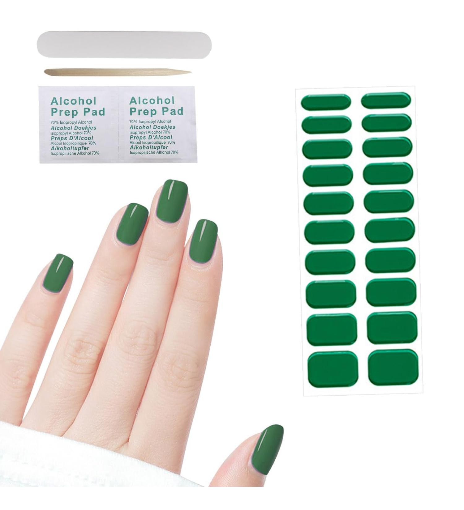 Semi Cured Gel Nail Strips 31 PCS Gel Nail Polish Stickers Wraps Adhesive Gel Nail Stickers with Nail File Stick and Sealing Strip(L) - Buy Online on GoSupps.com