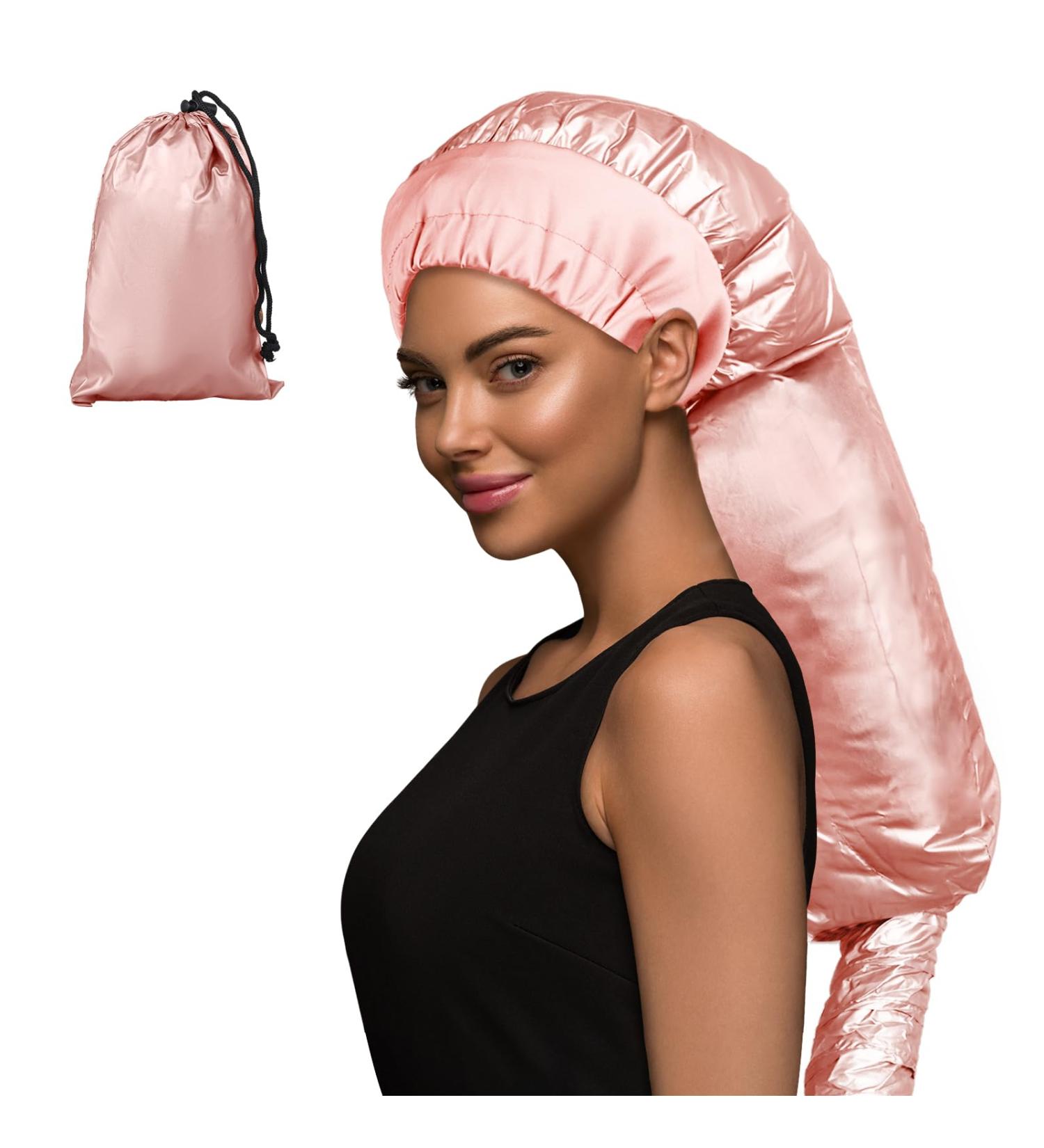 Hooded Hair Dryer MSDADA Adjustable Hair Steamer Portable Hair Dryer Hooded Hair Dryer Net Hood for Women Long Curly Hair Pink - Buy Online on GoSupps.com
