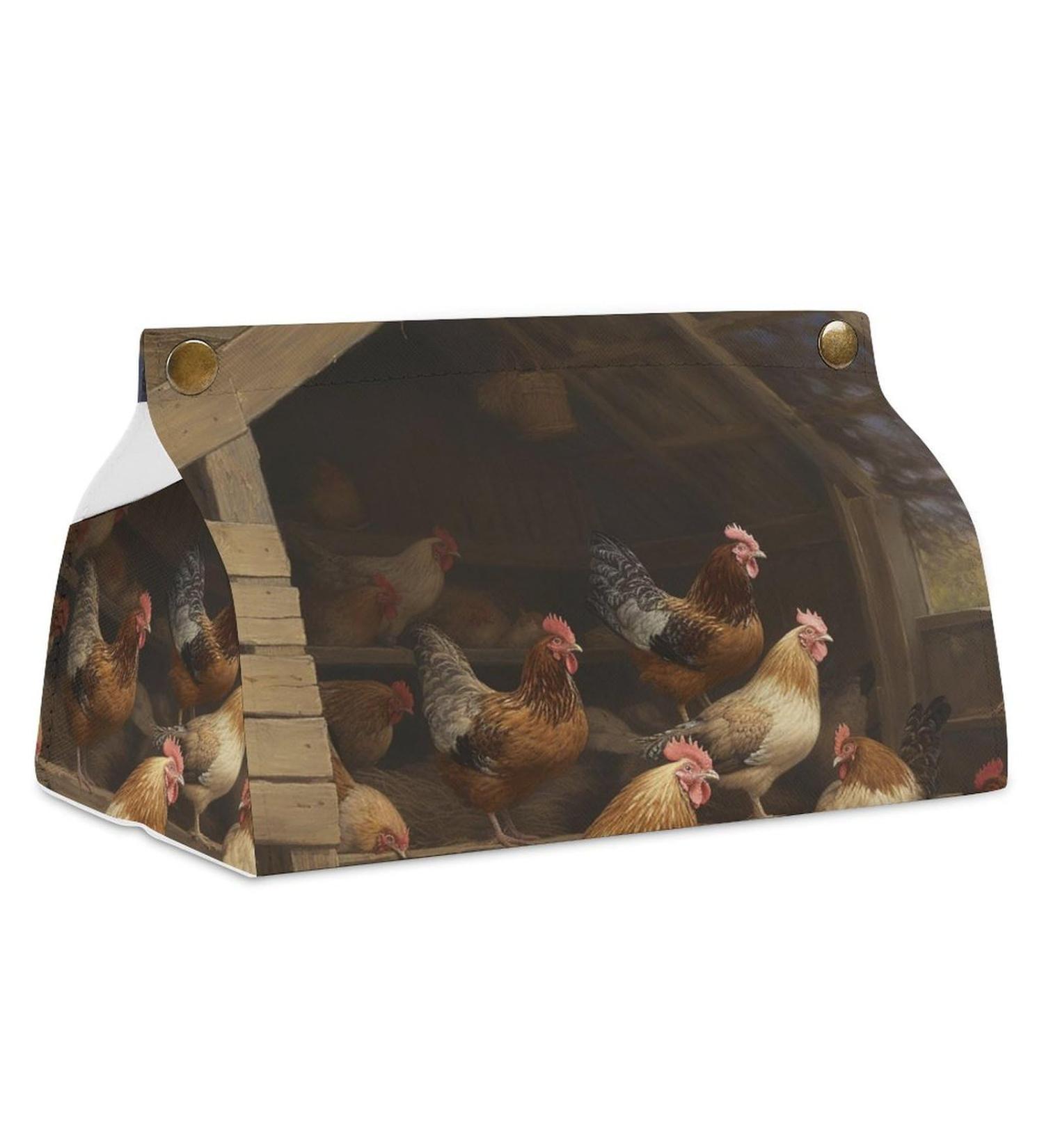 Tissue Box Cover Tissue Box Holder Roast Chicken Hen Farm Print Tissue Holder Travel Tissue Packs Facial Paper Holder Decorative Holder - Buy Online on GoSupps.com
