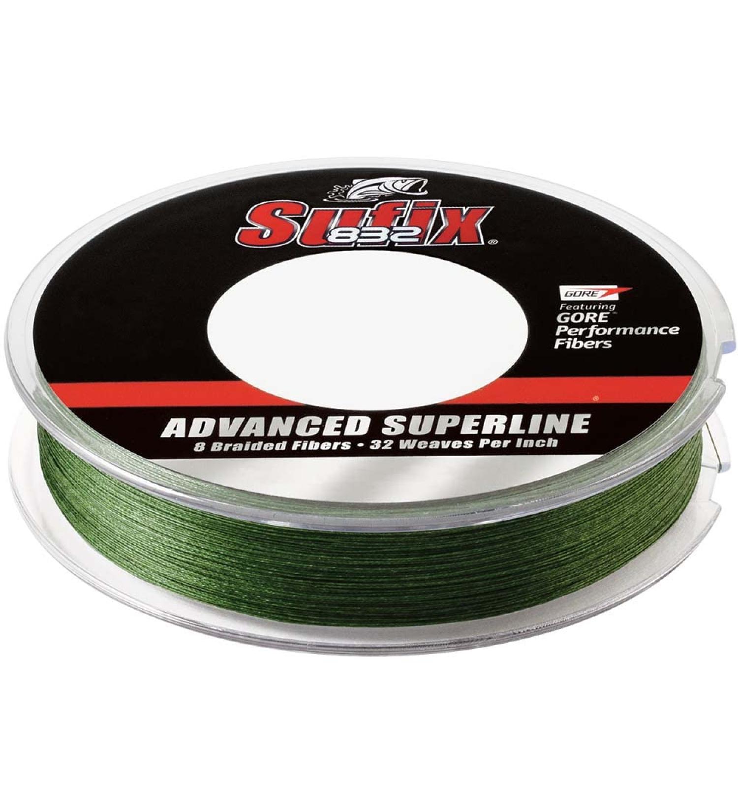 Sufix 832 Braid 300 yd Line 15 lb Low Vis Green