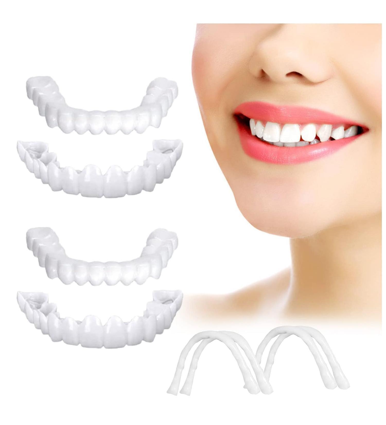 Care Spring 2 Pairs Cosmetic Veneer Teeth Fake Teeth Veneers Top and Bottom Whitening Dentures Natural Tone Instant Smile Veneer Teeth for Man Woman Teeth Whitening and Perfect Smile - Buy Online on GoSupps.com