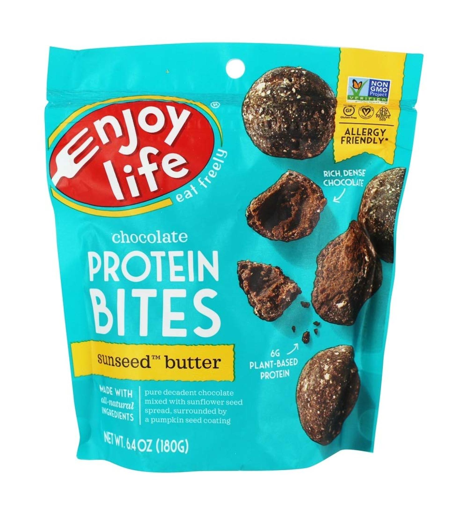 Enjoy Life Chocolate Protein Bites with Sunseed Butter - 6.4oz | Gluten-Free Snack - Buy Online on GoSupps.com