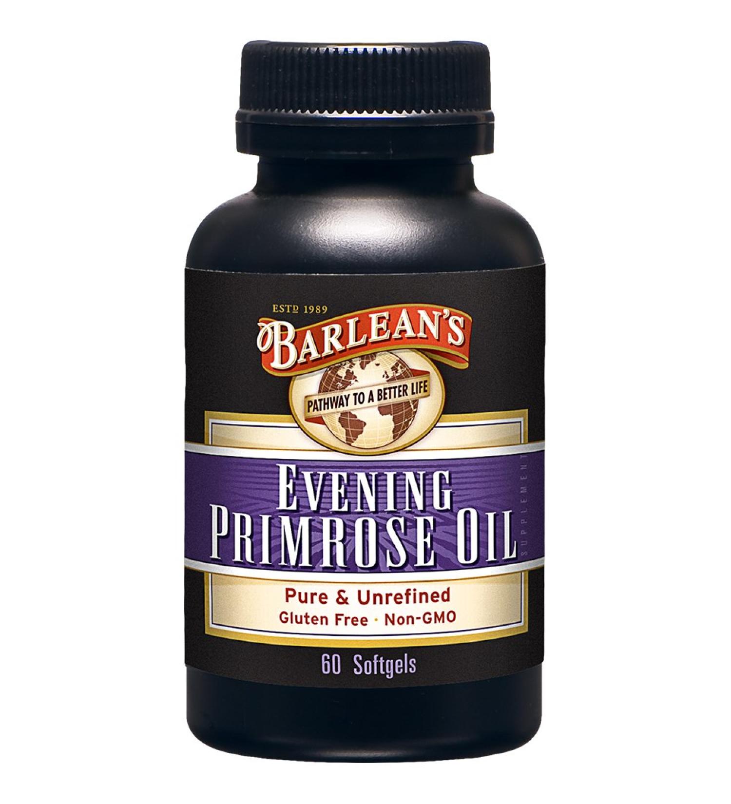 Barlean's Evening Primrose Oil Softgels with GLA - Non-GMO & Gluten-Free - 60 Softgels - Buy Online on GoSupps.com