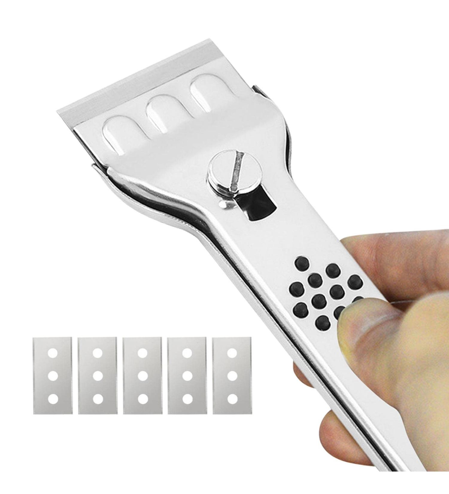 Hob Scraper - Blade Cleaning Scraper for Glass with 5 Replacement Blades | Stainless Steel Blade Scratches for Induction Hobs Glass Ceramic Hob Oven Shayu - Buy Online on GoSupps.com