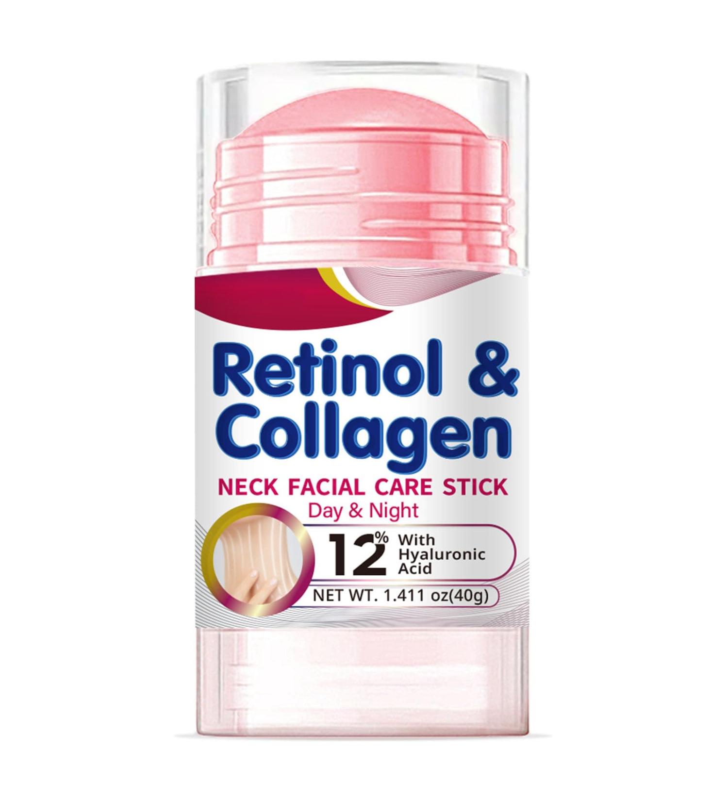 Retinol Face Stick Retinol & Collagen Firming Serum Stick with Hyaluronic Acid Neck Facial Care Day & Night Lifting & Firming Anti Wrinkle Moisturizer Balm Cream for All Skin Types 1.41OZ - Buy Online on GoSupps.com