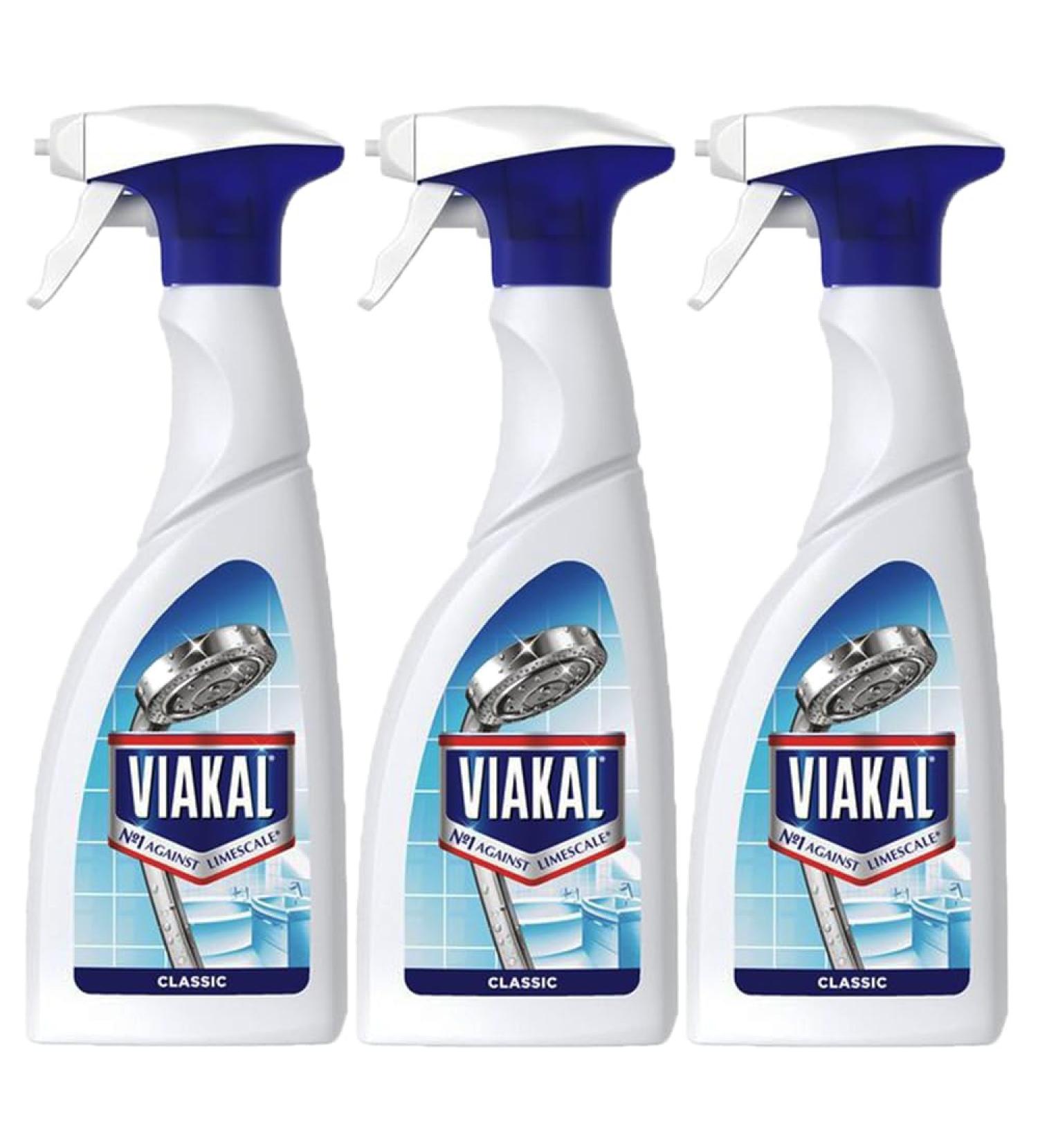 Viakal 3 x 500ml Limescale Remover With Welari Card Bathroom Tiles Kitchen Multipurpose Classic Cleaner (1.5L) (3pack) - Buy Online on GoSupps.com