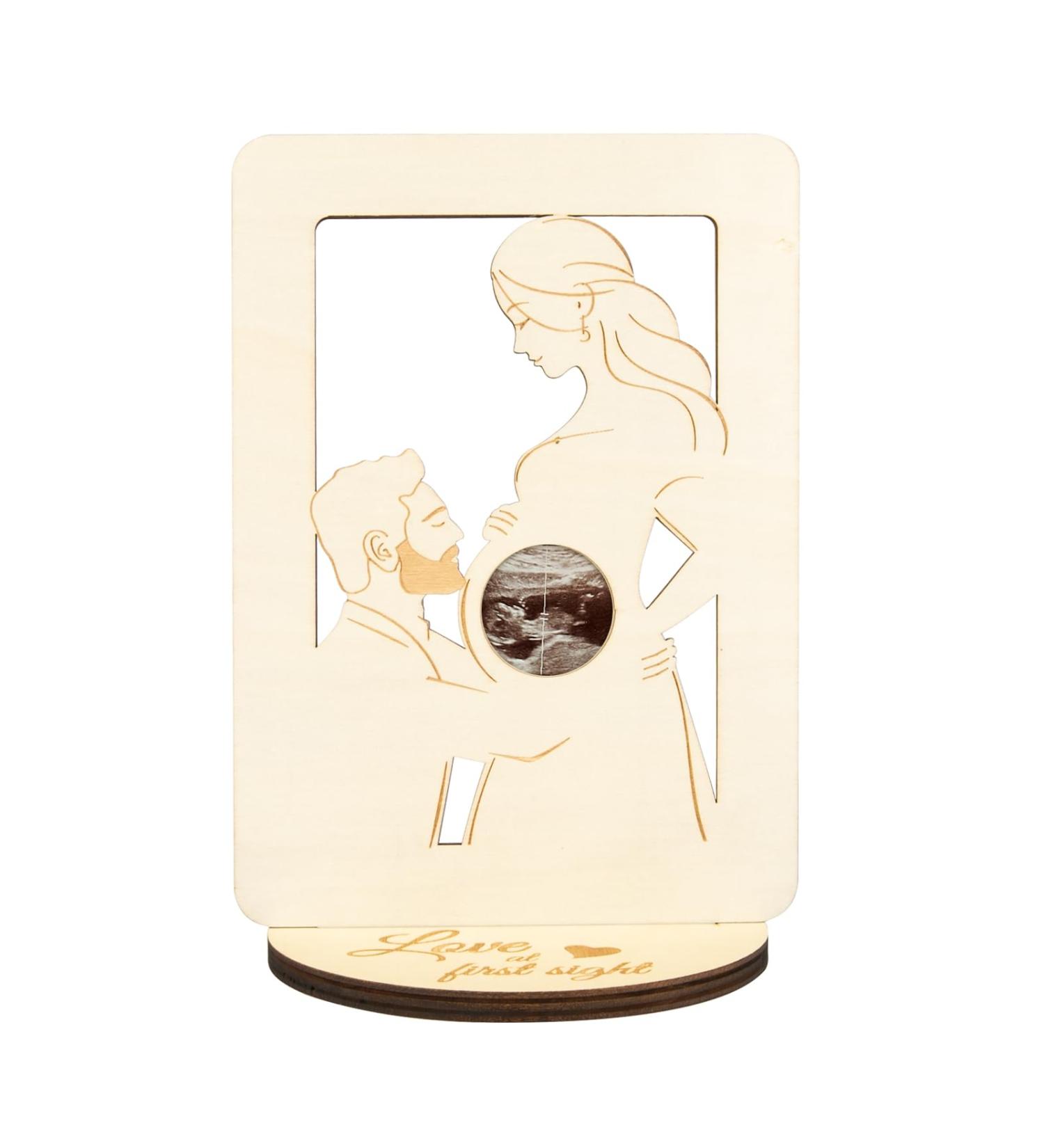 Moncap Pregnant Mama Bump Photo Frame - Wood Ultrasound Sonogram Frame | Perfect Gift for Expectant Mothers & New Parents - Buy Online on GoSupps.com