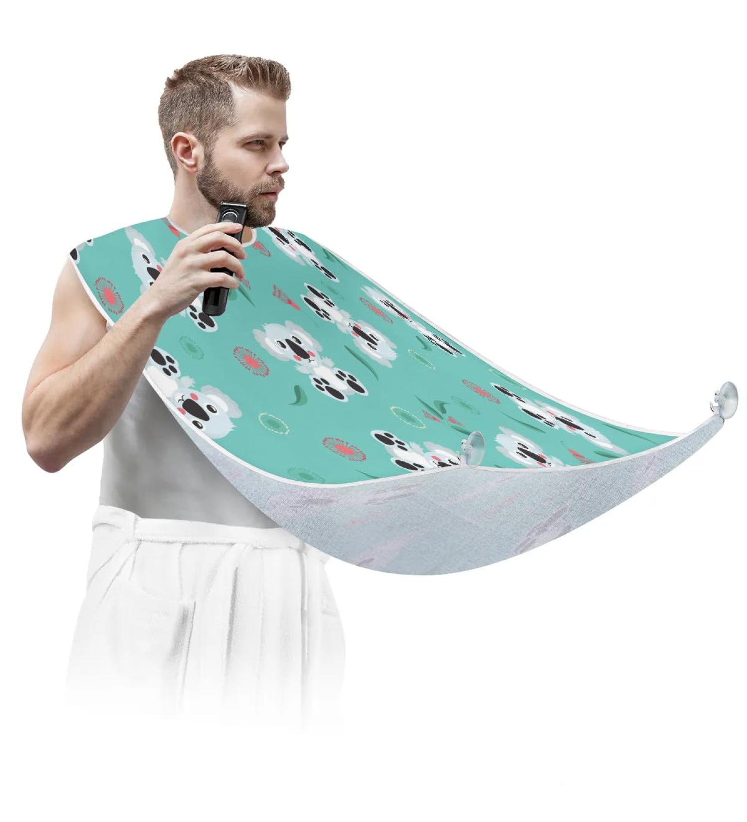 Beard Bib Apron for Men - Non-Stick Waterproof Hair Catcher with Cute Koalas Pattern - Ideal for Shaving & Trimming - International Shipping Available - Buy Online on GoSupps.com
