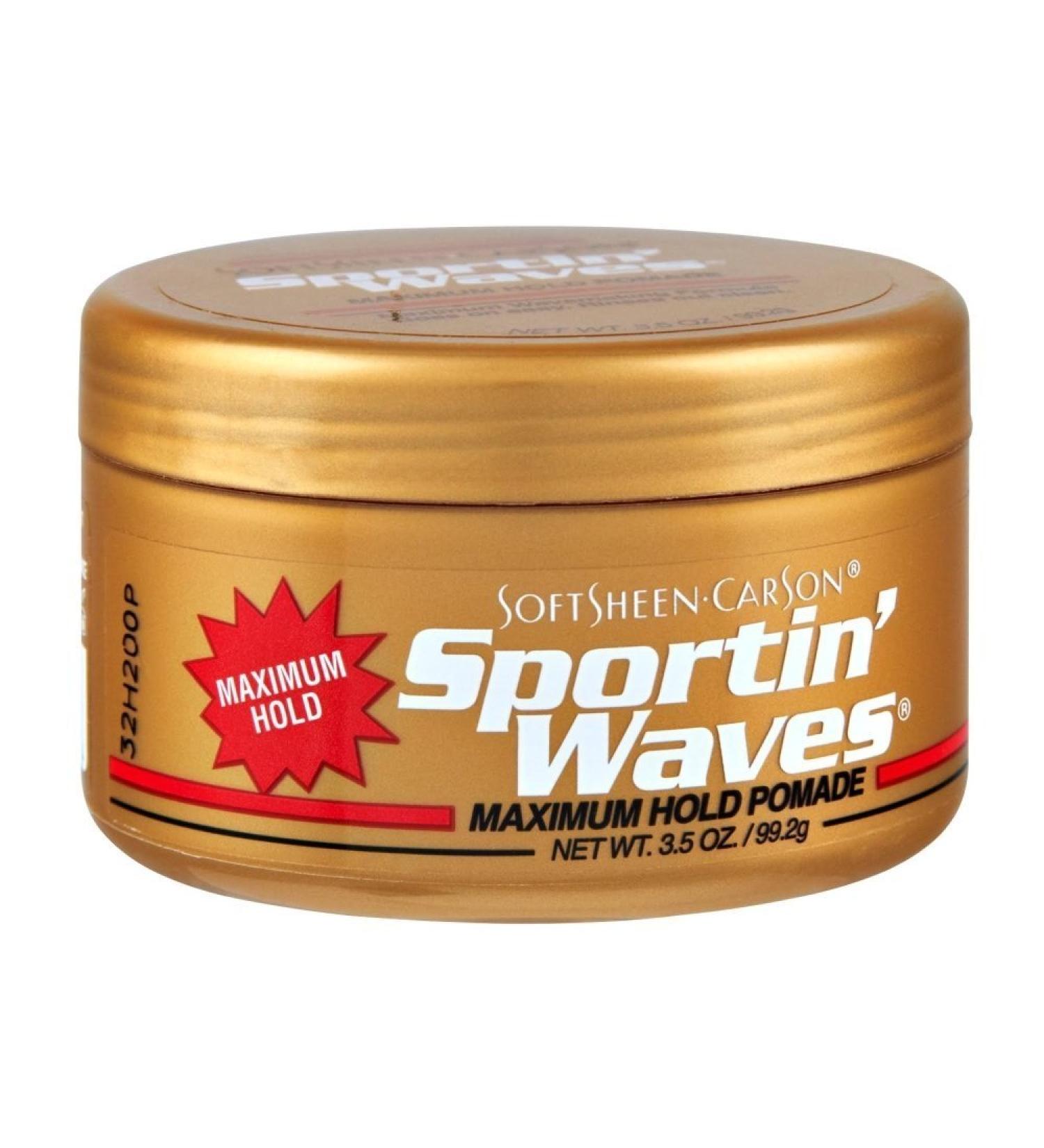 Soft Sheen Sportin Waves Maximum Hold Pomade 3.5oz (3 Pack) - Clean Scent & Frizz Control for All Hair Types - International Shipping Available - Buy Online on GoSupps.com