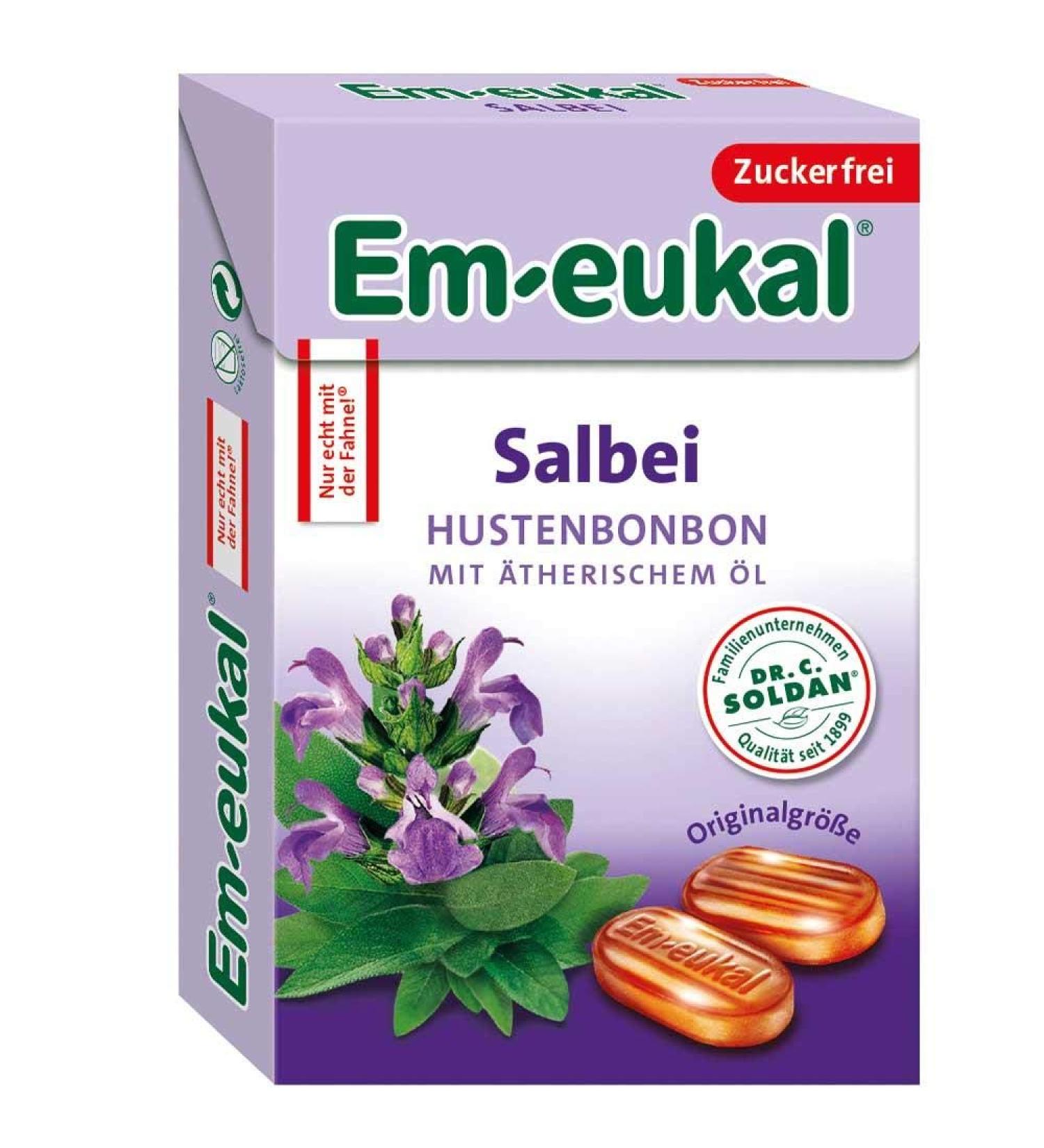 Em-eukal Sage sugar-free BOX 50g Pack of 10 (10 x 50g)