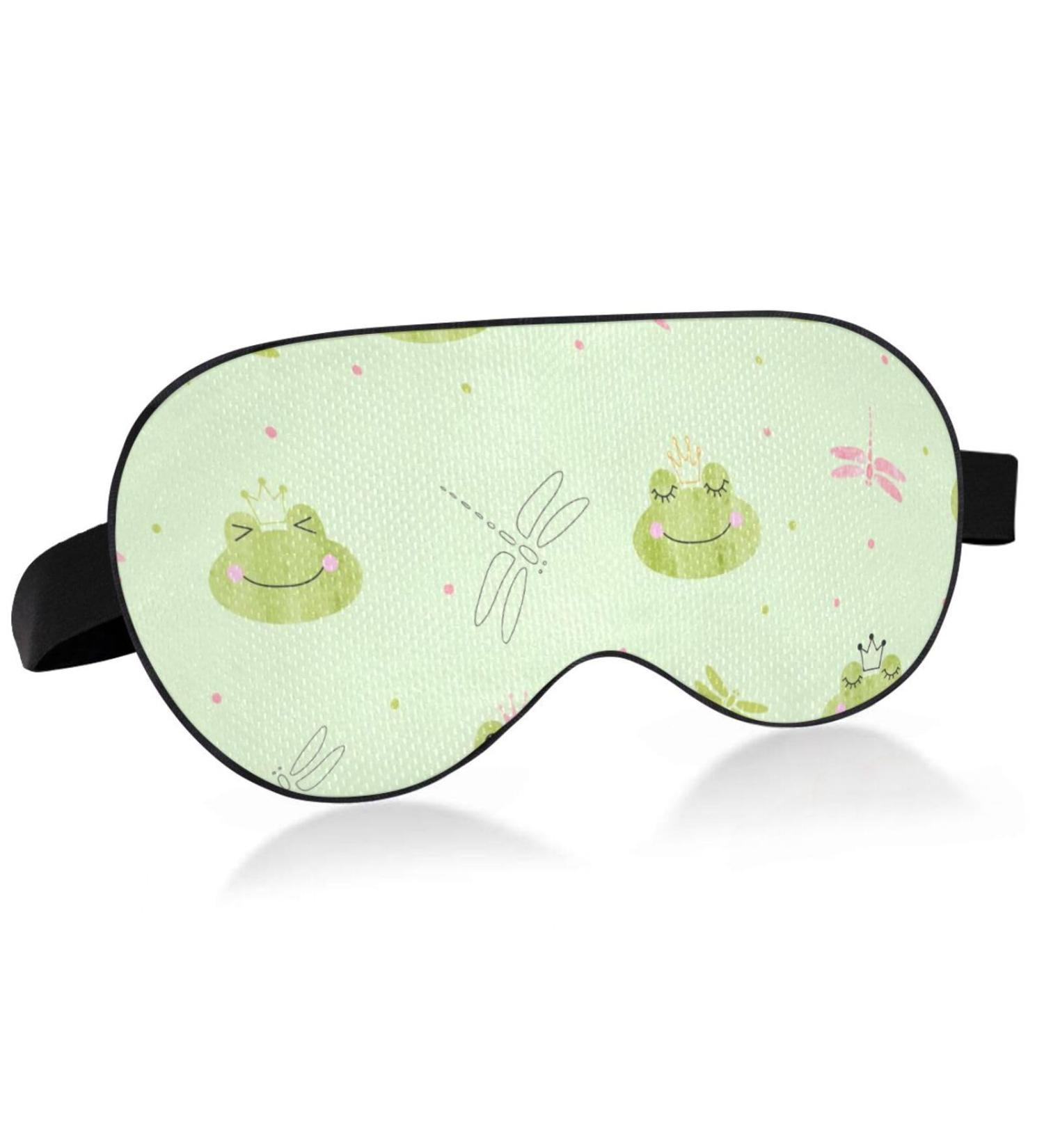 Haskirky Light Blocking Eye Mask - Adjustable Breathable Adult Men and Women Travel Mask for Yoga, Meditation, Office, and Deep Sleep - Cute Frogs Dragon Design - Buy Online on GoSupps.com