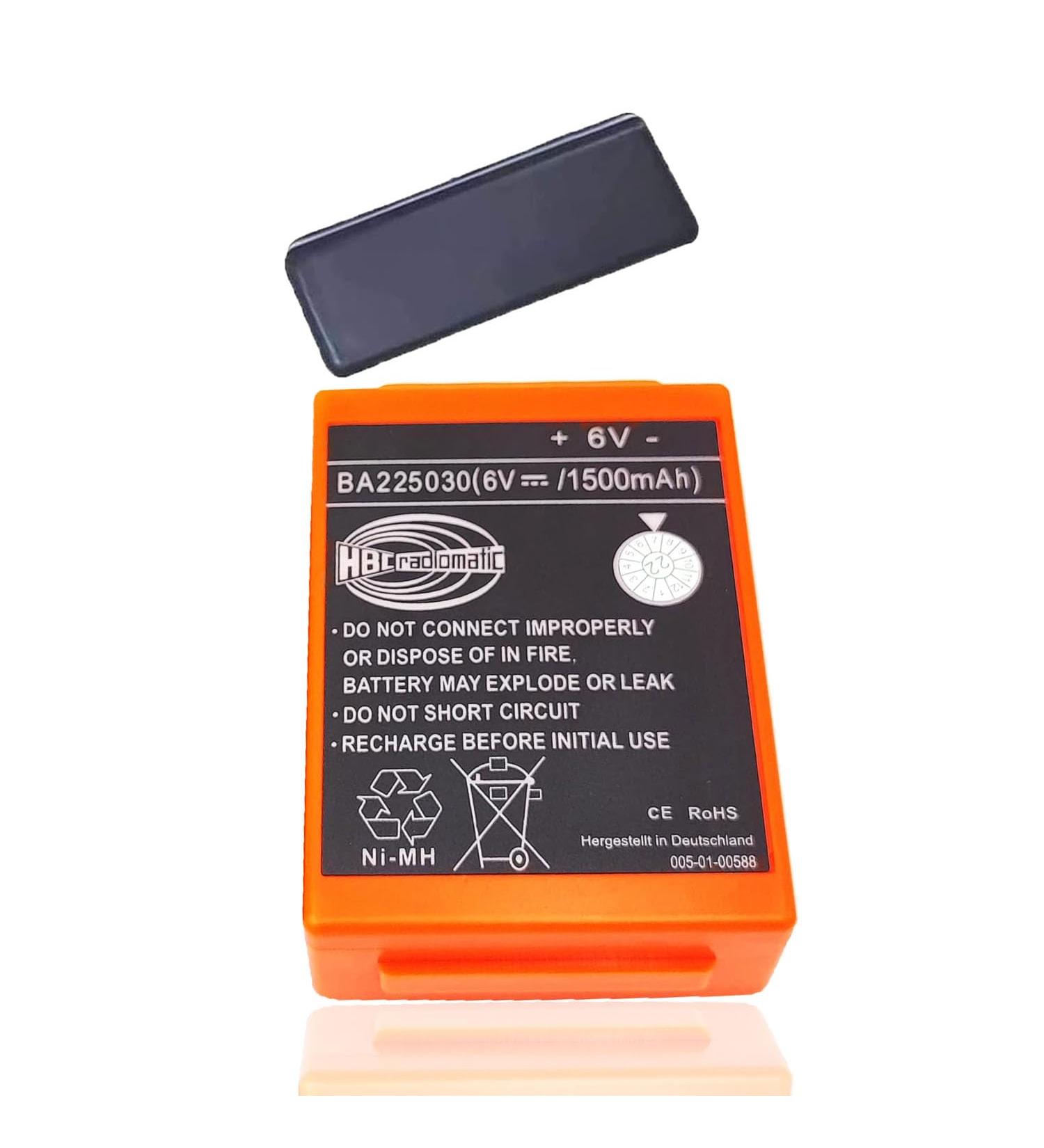 6V HBC Radiomatic BA225030 Ni-Mh Battery - 1500mAh for Crane Remote Control & Pump Truck | International Shipping Available - Buy Online on GoSupps.com