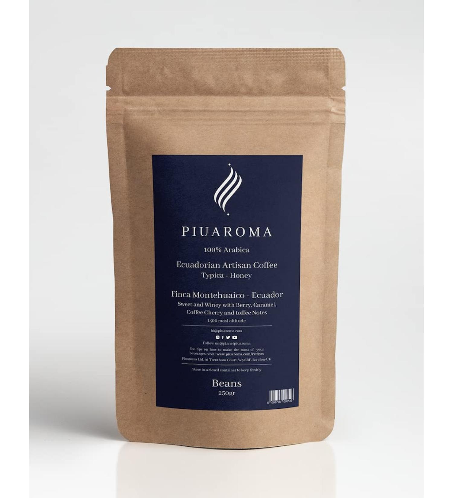 Ecuadorian Gourmet Coffee Whole Beans Medium Roast Fresh Coffee Beans 200 Grams/3.5 Ounces (Pack of 1) | Ecuadorian Coffee 100% Gourmet Coffee PIUAROMA - Buy Online on GoSupps.com