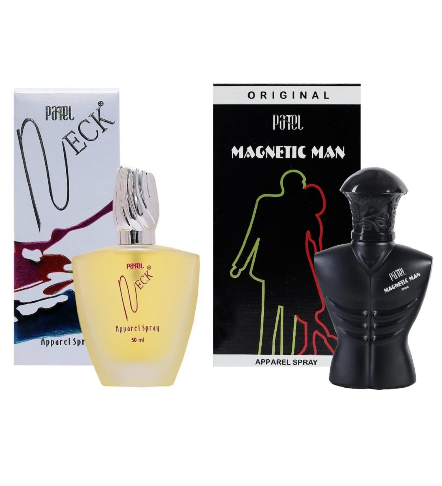 NECK FRAGRANCES Patel's Neck 50 Ml & 50 Ml Magnetic Man Apparel Unisex Liquid Floral Perfume Long Lasting Fragrance(Pack Of 2 - Buy Online on GoSupps.com