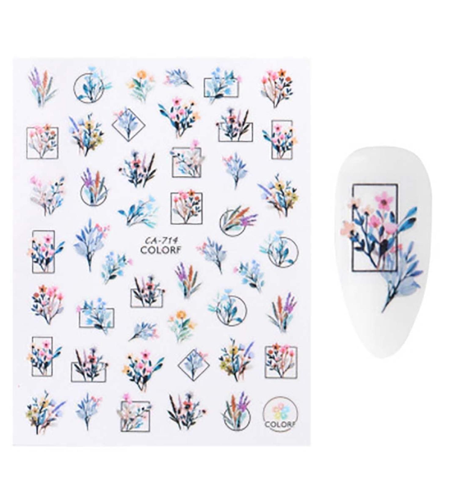 Women DIY Decals Stylish Leaves Nail Sticker Manicure Tool Slider Nail Art Decoration(style16) - Buy Online on GoSupps.com