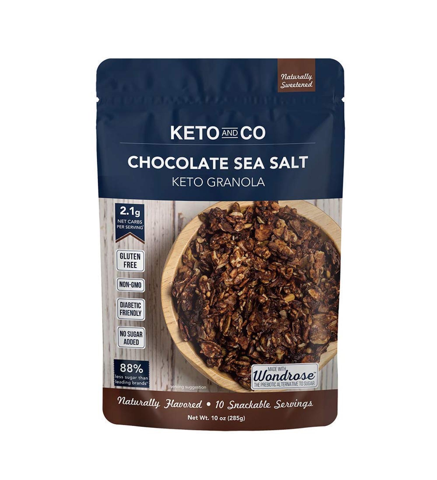 Keto and Co Chocolate Sea Salt Granola - 10 oz Keto-Friendly Snack - Buy Online on GoSupps.com