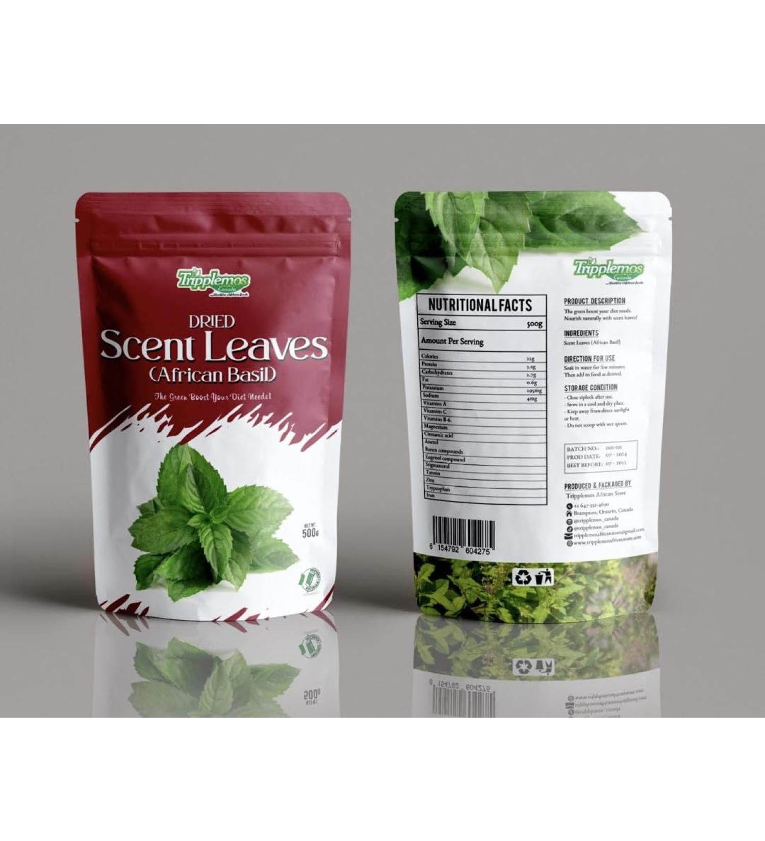 Tripplemos Dried African Basil Scent Leaves 500g