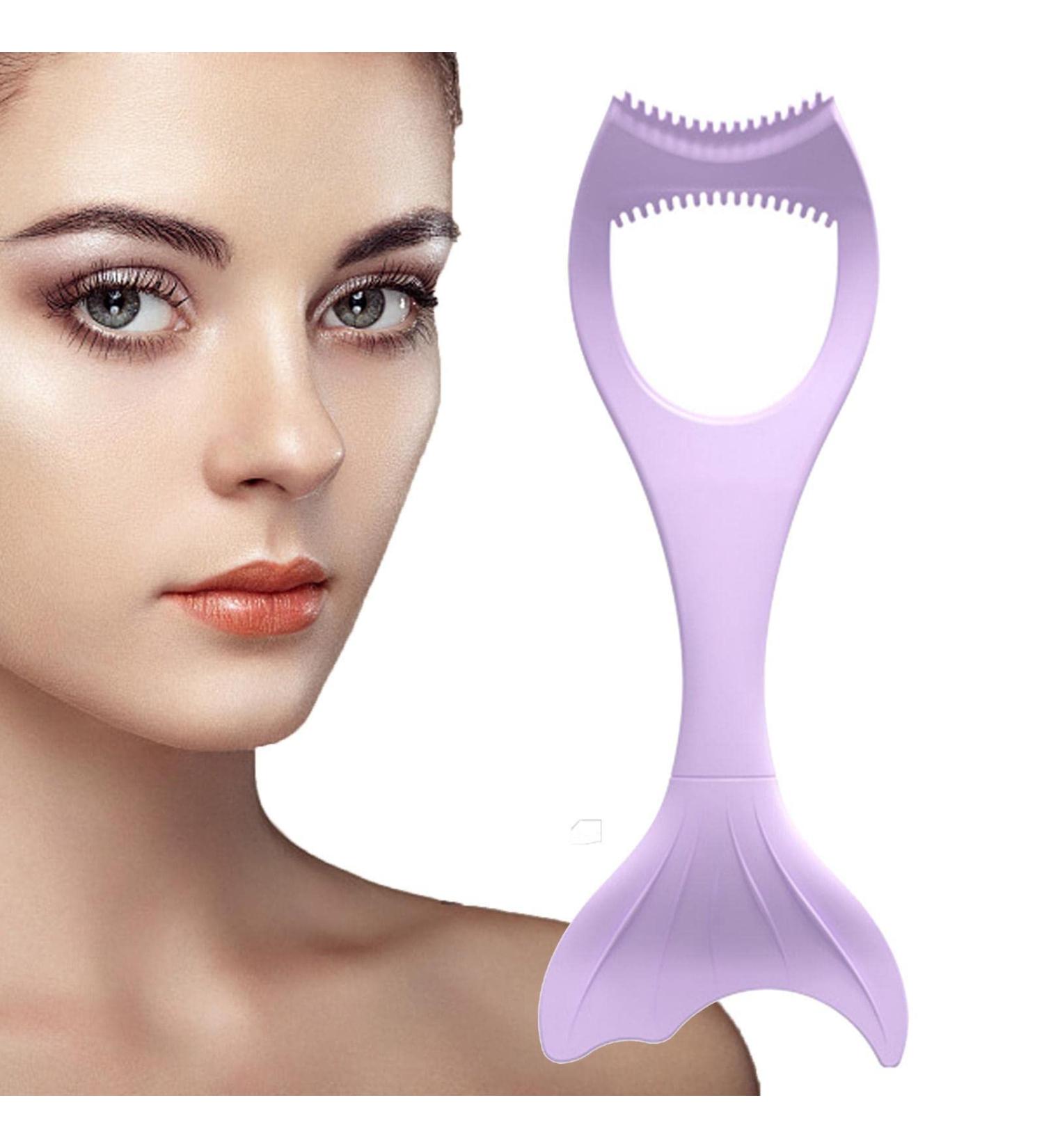 Silicone Eyeliner Tool Reusable Mascara Shield | Mascara Applicator Tool for Beginners Stencil Pads for Winged Eyeliner Lashes Lip Liner Beauty Ruler Caits Purple - Buy Online on GoSupps.com