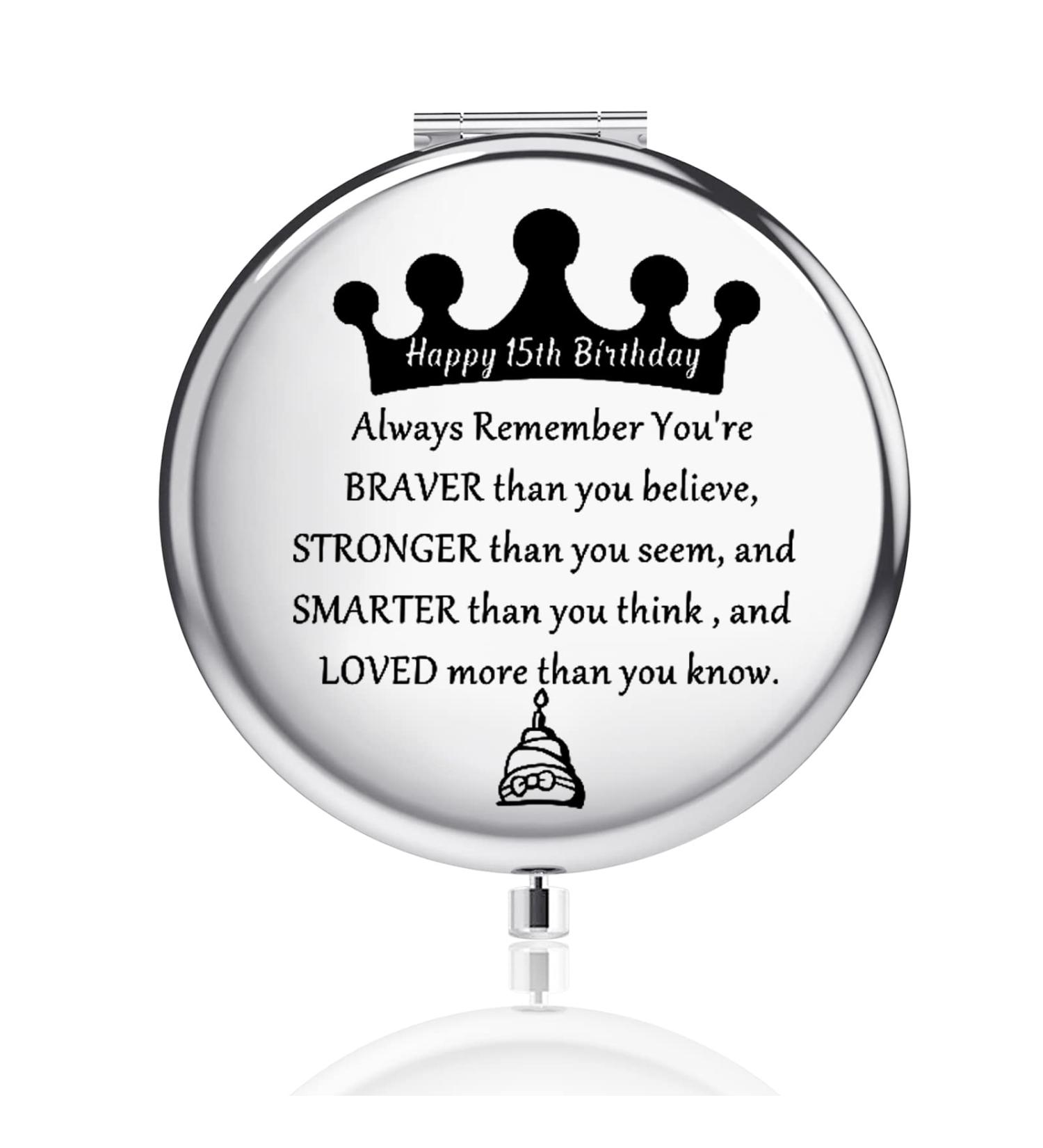 15th Birthday Gifts for Girls | Compact Mirror & Inspiring Presents for 15 Year Old Daughter - Buy Online on GoSupps.com