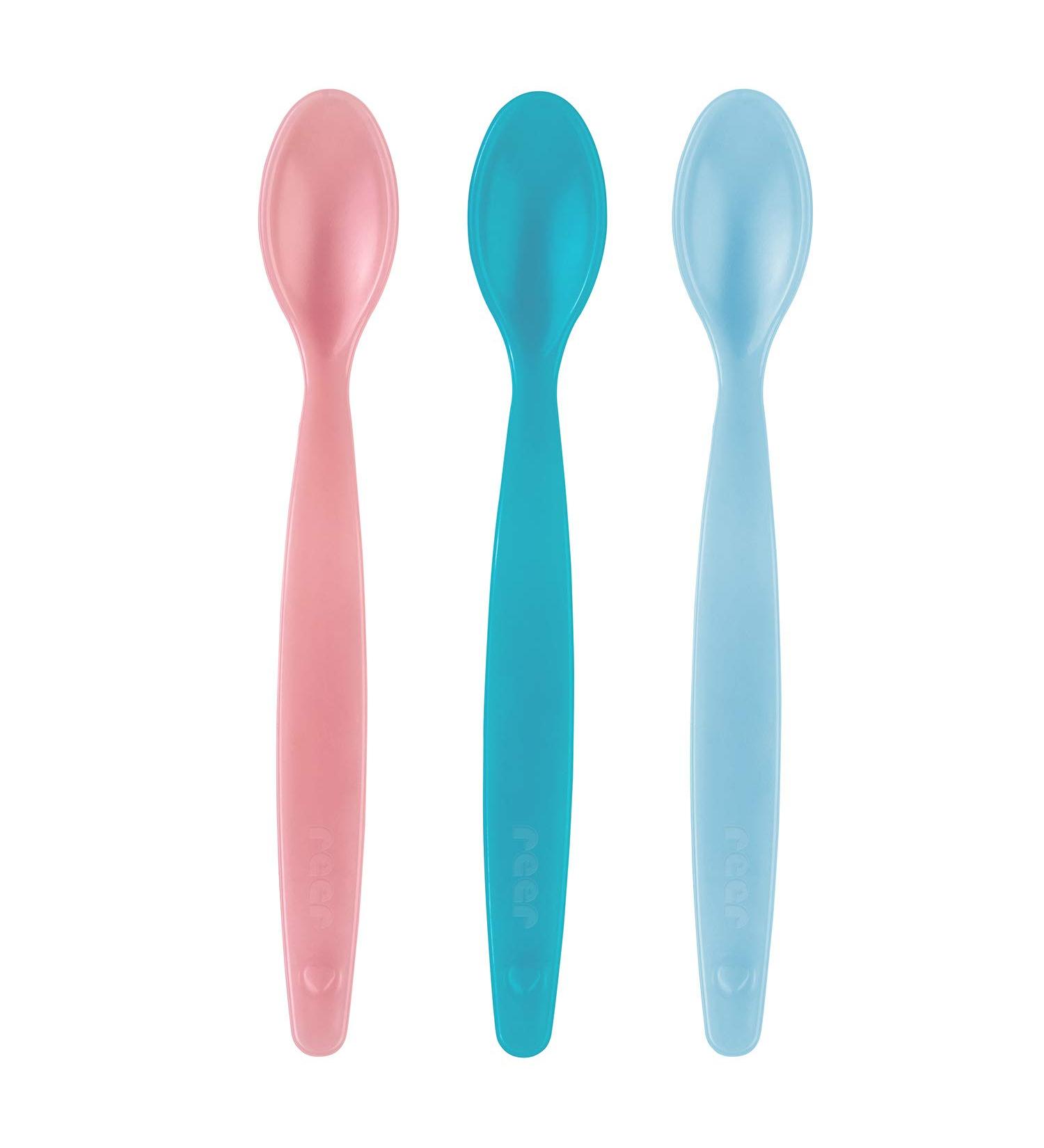 Reer Soft Thermal Sensor Spoon Set - Safe Baby Feeding Spoons BPA-Free Learning to Eat 3 Multi-Colored Pieces - Buy Online on GoSupps.com