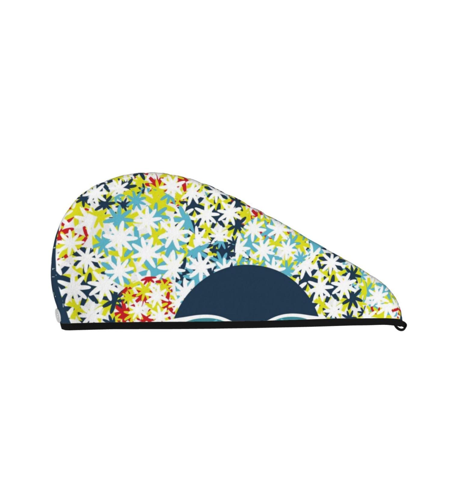 Black Head Woman Marijuana Hair Microfiber Towel - Super Absorbent Quick Dry Wrap for Long Curly & Thick Hair - Buy Online on GoSupps.com