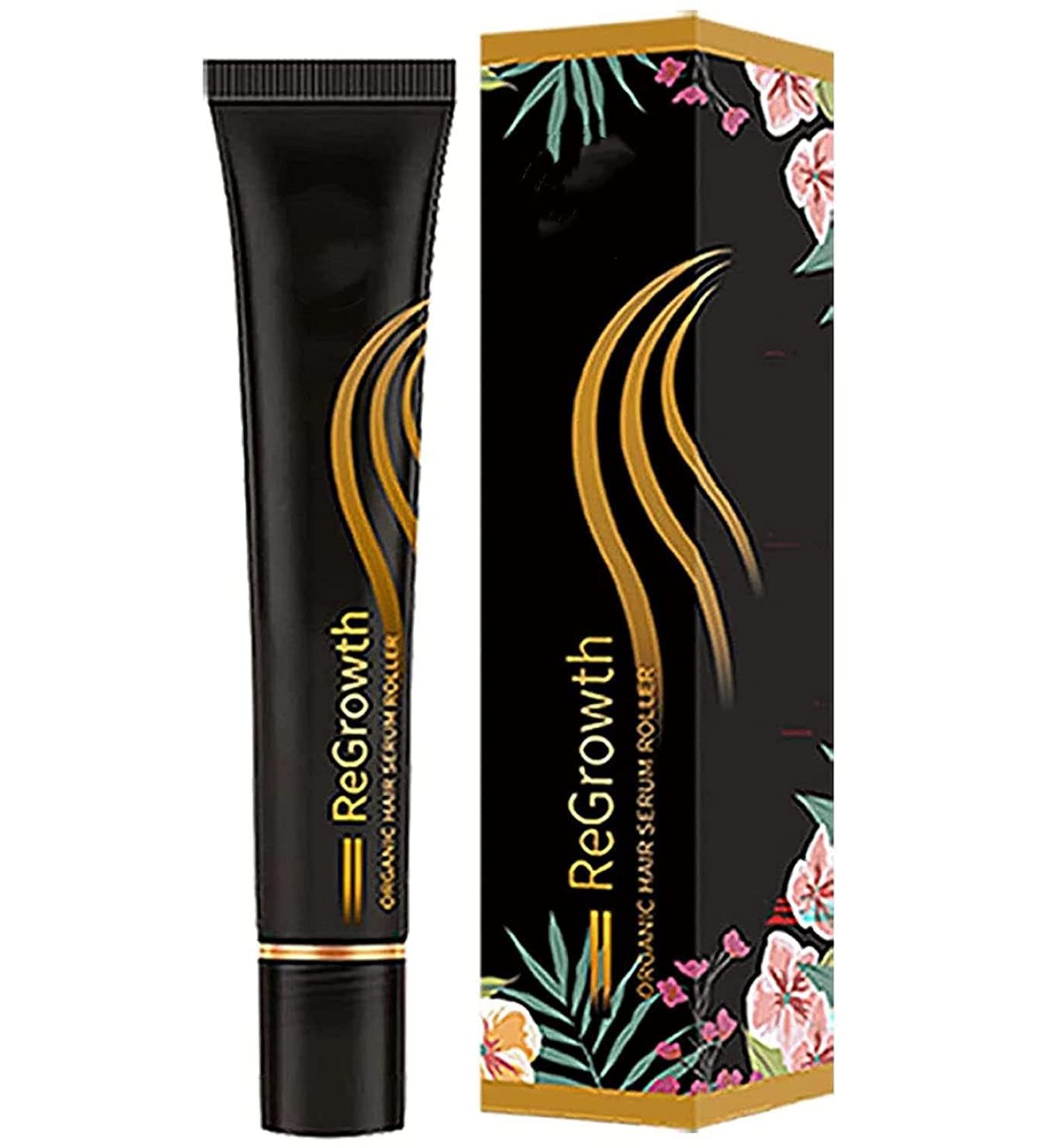 Regrowth Organic Hair Serum Roller Set - Herbal Scalp Massager for Intense Hair Growth | Suitable for Men & Women - All Hair Types - Buy Online on GoSupps.com