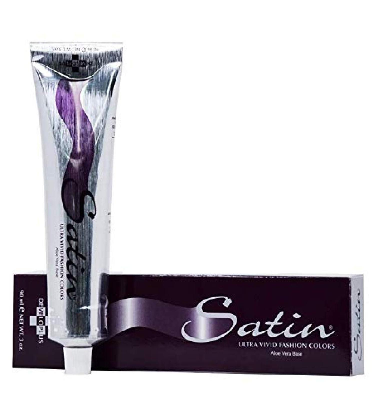 SATIN Hair Color Developlus Ultra Vivid Fashion Colors (with Sleek Applicator Brush) ALOE VERA BASE Low Ammonia Cream Haircolor Dye (5N Light Brown)
