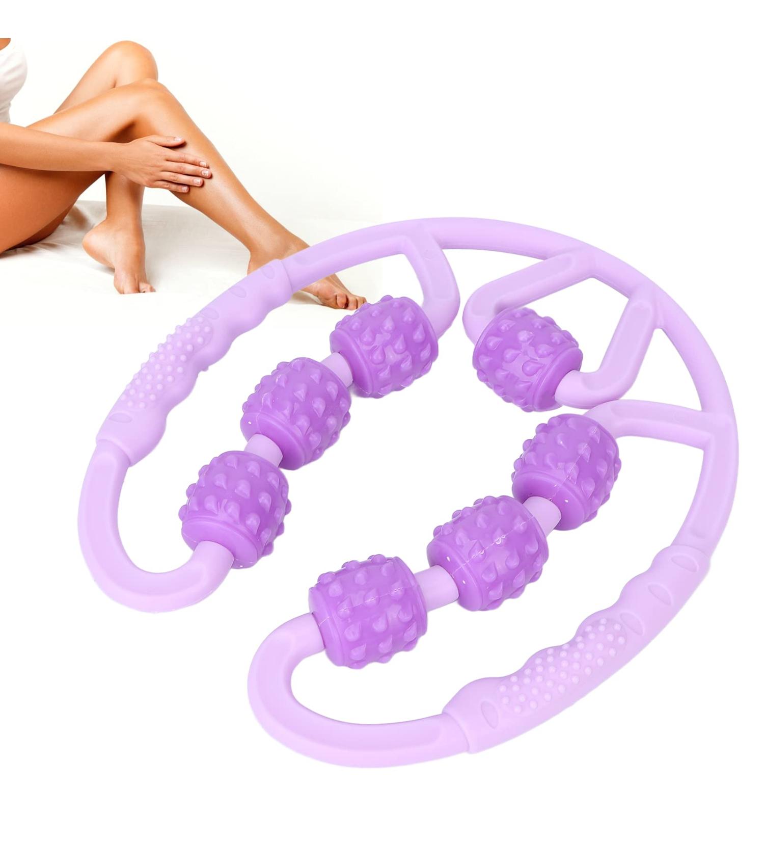 U-Shape Trigger Point Massage Roller - 7-Wheel Muscle Relief for Thighs Calves and Arms - Handmade for Sore Muscle Recovery - Buy Online on GoSupps.com