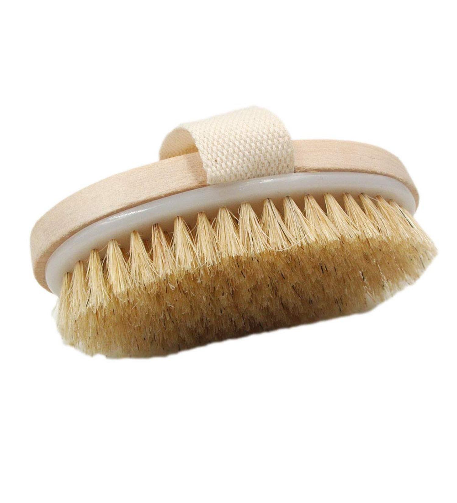 Hyshina Dry Skin Body Brush - Natural Bristle for Healthier Skin, Cellulite Treatment, and Improved Lymphatic Functions - Buy Online on GoSupps.com