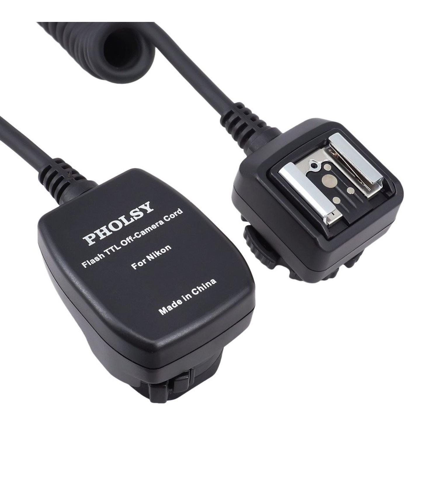 Pholsy I-TTL Off-Camera Flash Sync Cord for Nikon DSLR - 6.5ft (2m) | Replace Nikon SC-28 - Buy Online on GoSupps.com